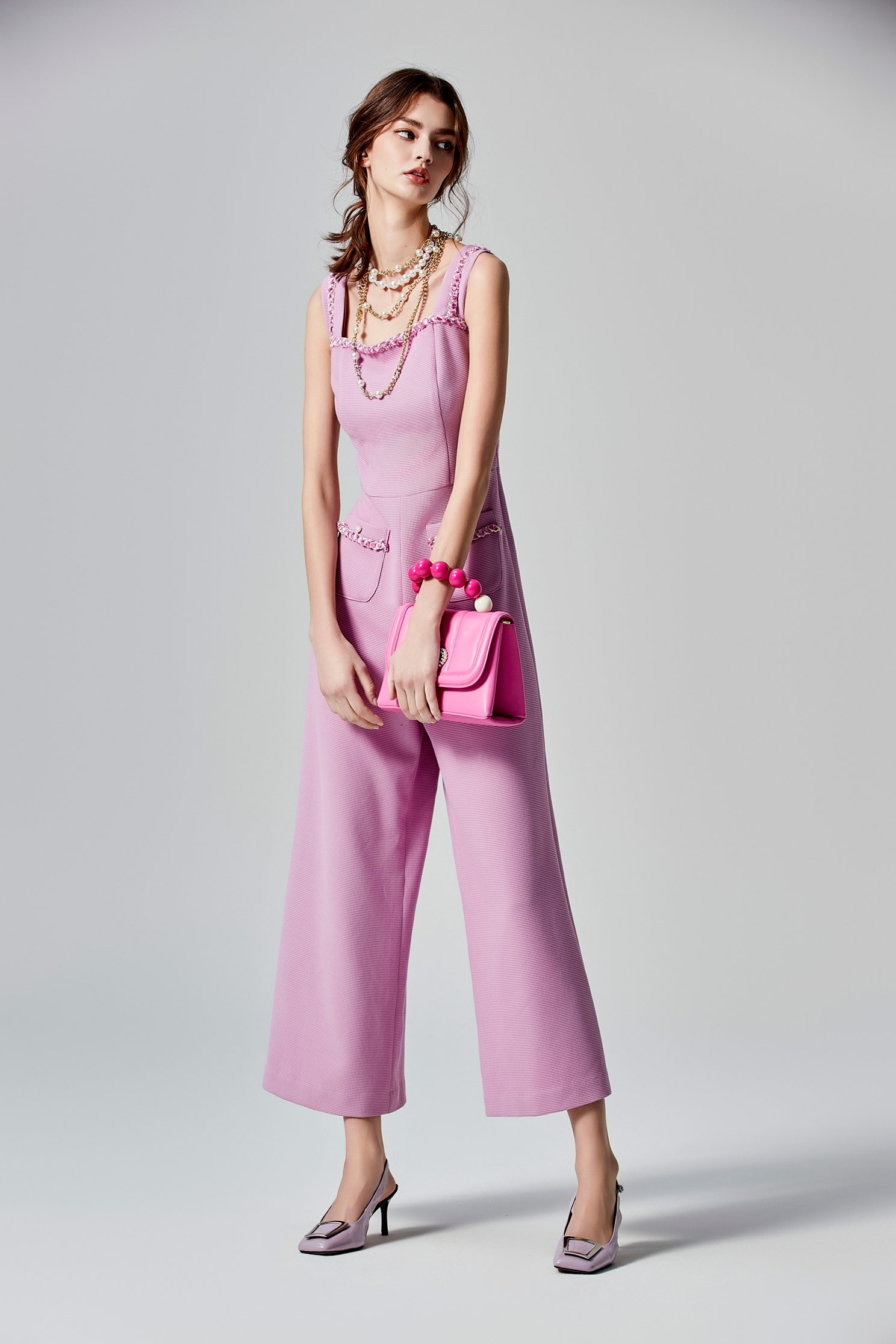 Braided Trim Detail Sleeveless JumpsuitBraided Trim Detail Sleeveless Jumpsuit,Season (SS) Look,Jumpsuits,Pants