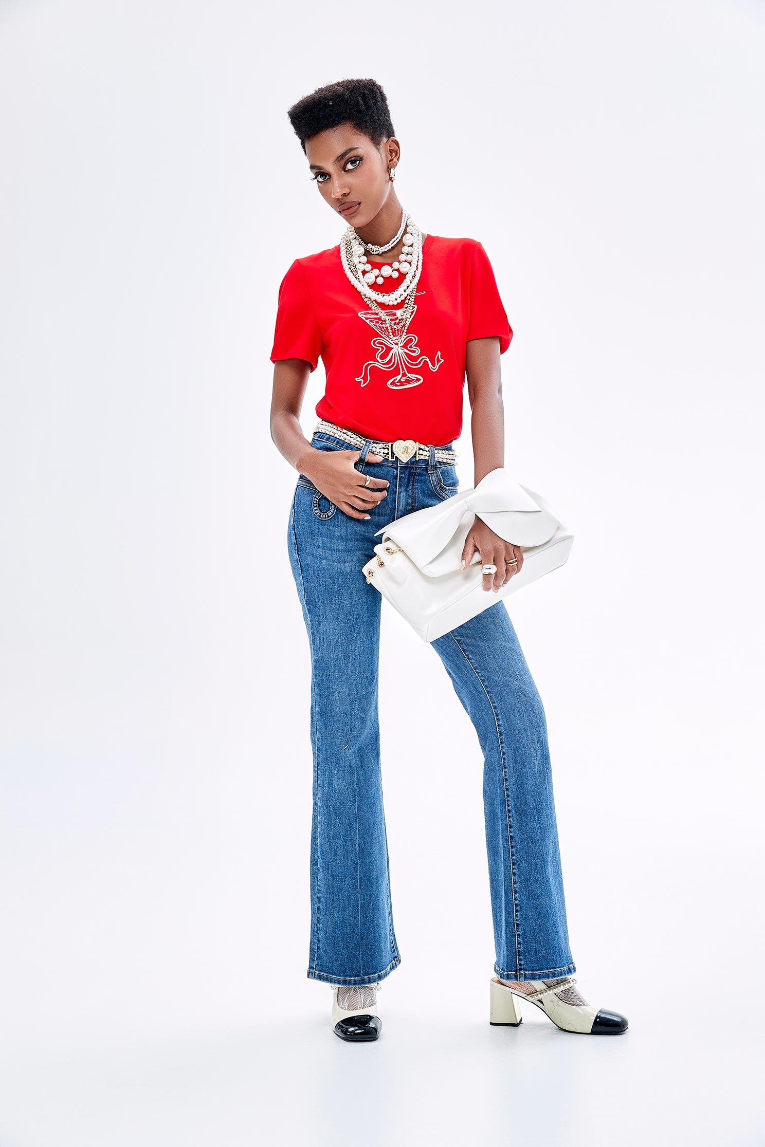 Knot Detail Boot Leg JeansKnot Detail Boot Leg Jeans,Bell-bottoms,Season (SS) Look,Denim,Jeans,Denim pants,Bell-bottoms,Pants