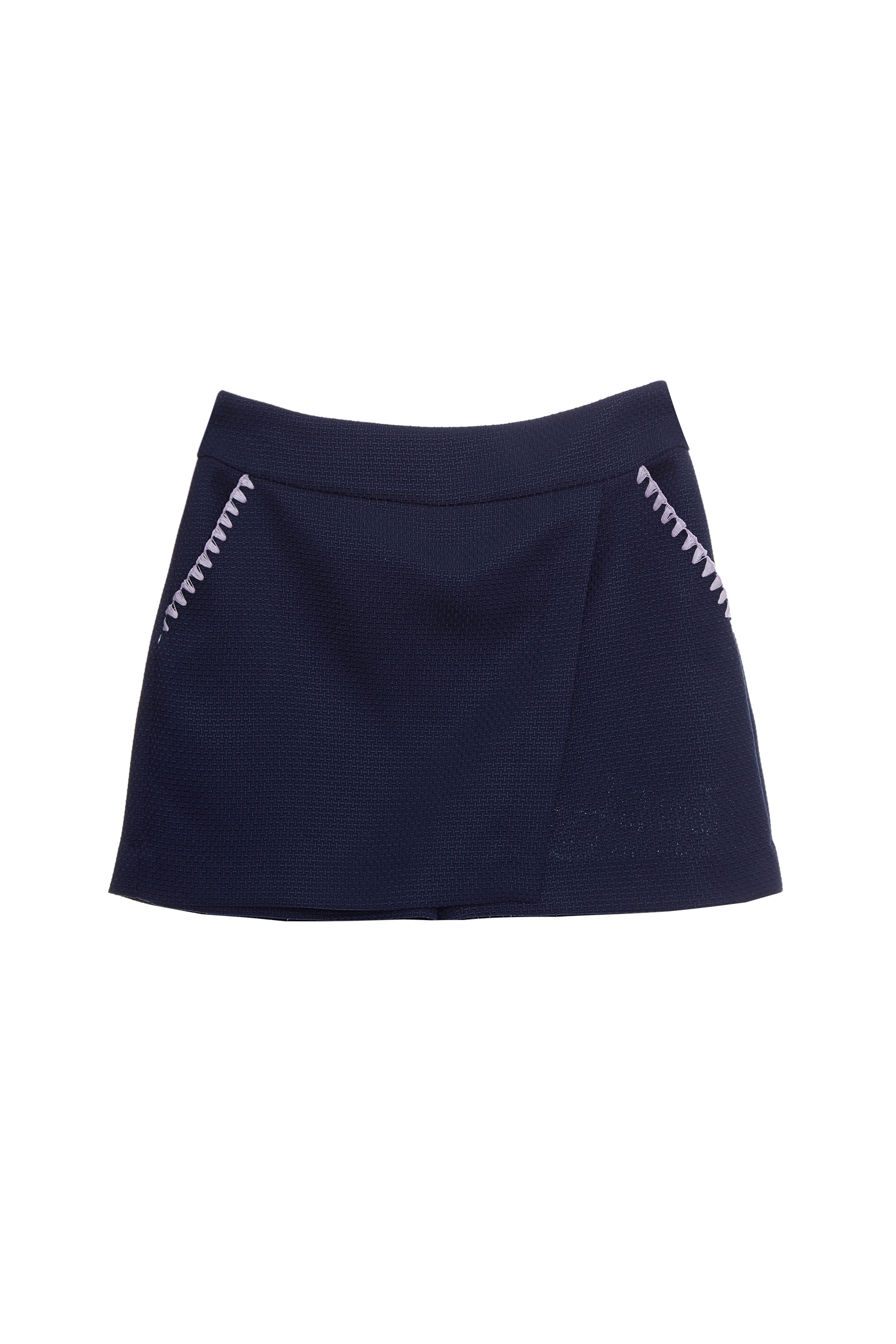 Purple Trim Detail Navy SkortsPurple Trim Detail Navy Skorts,Embroidered,Season (SS) Look,Shorts,Skorts