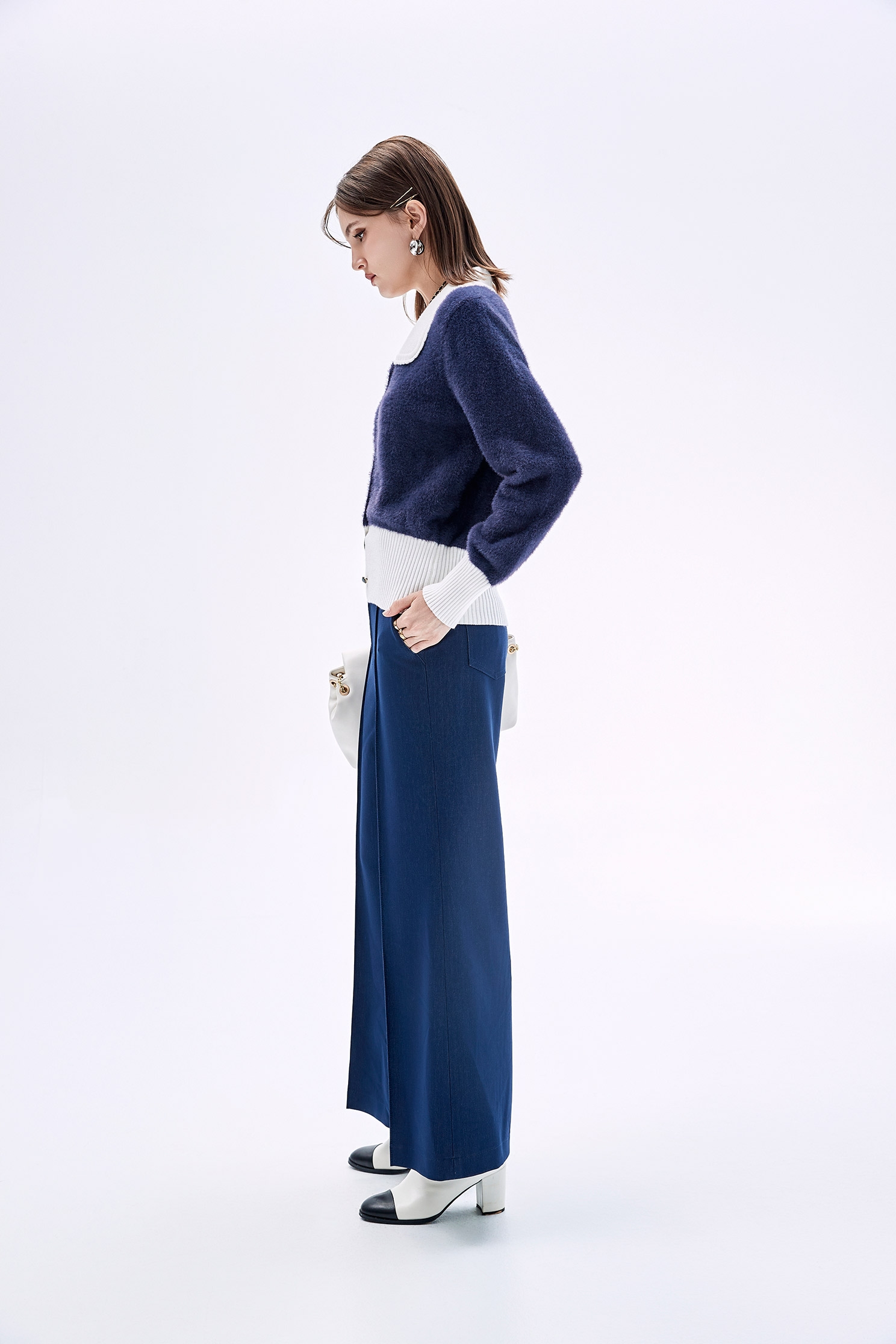 Navy Wide Leg PantsNavy Wide Leg Pants,Culottes,Season (SS) Look,Denim,Culottes,Pants