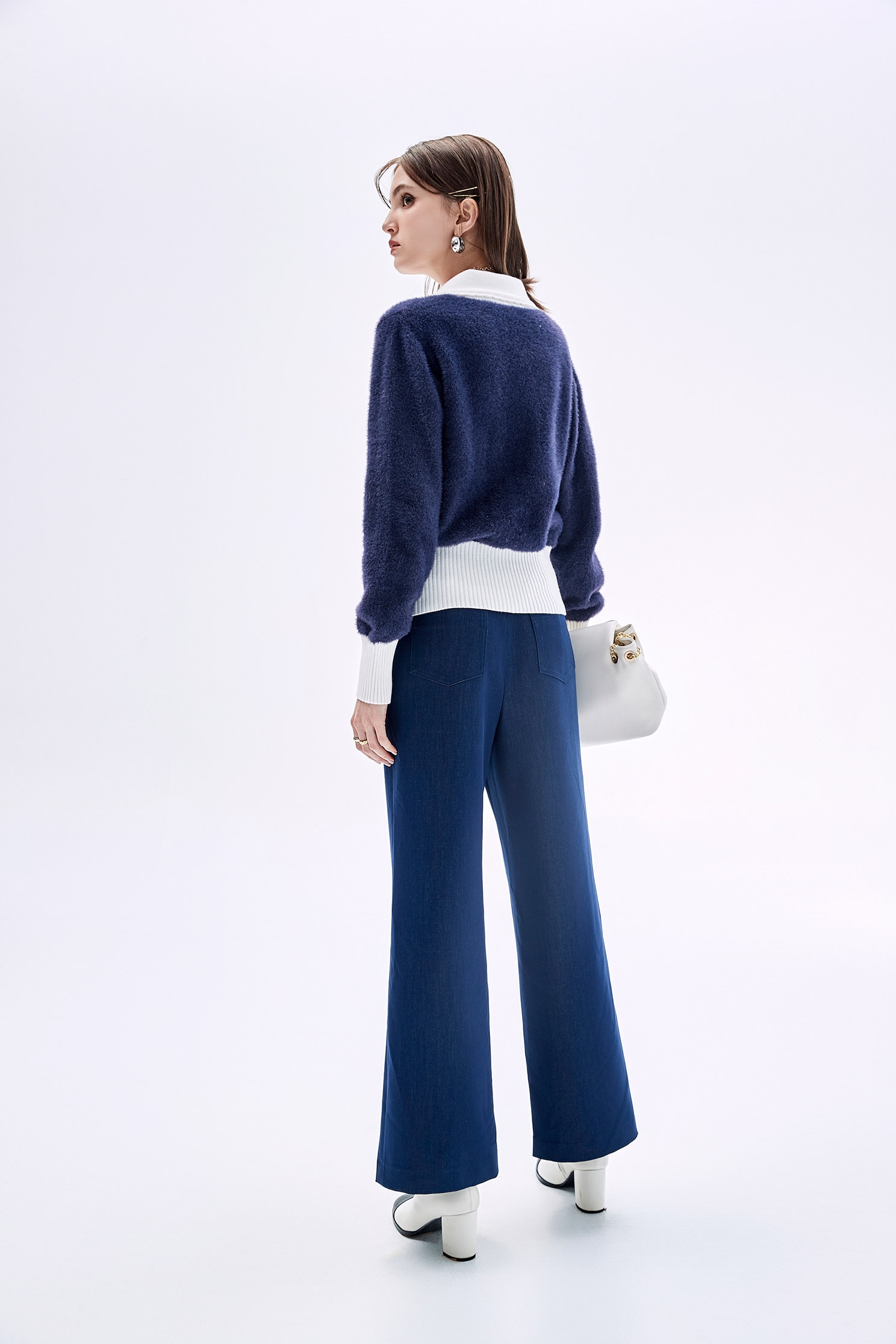 Navy Wide Leg PantsNavy Wide Leg Pants,Culottes,Season (SS) Look,Denim,Culottes,Pants