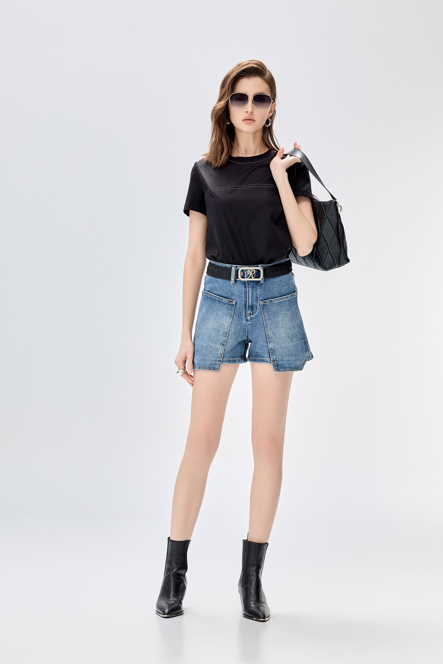 Patch Pocket Denim ShortsPatch Pocket Denim Shorts,Season (SS) Look,Denim,Denim shorts,Shorts,Cotton