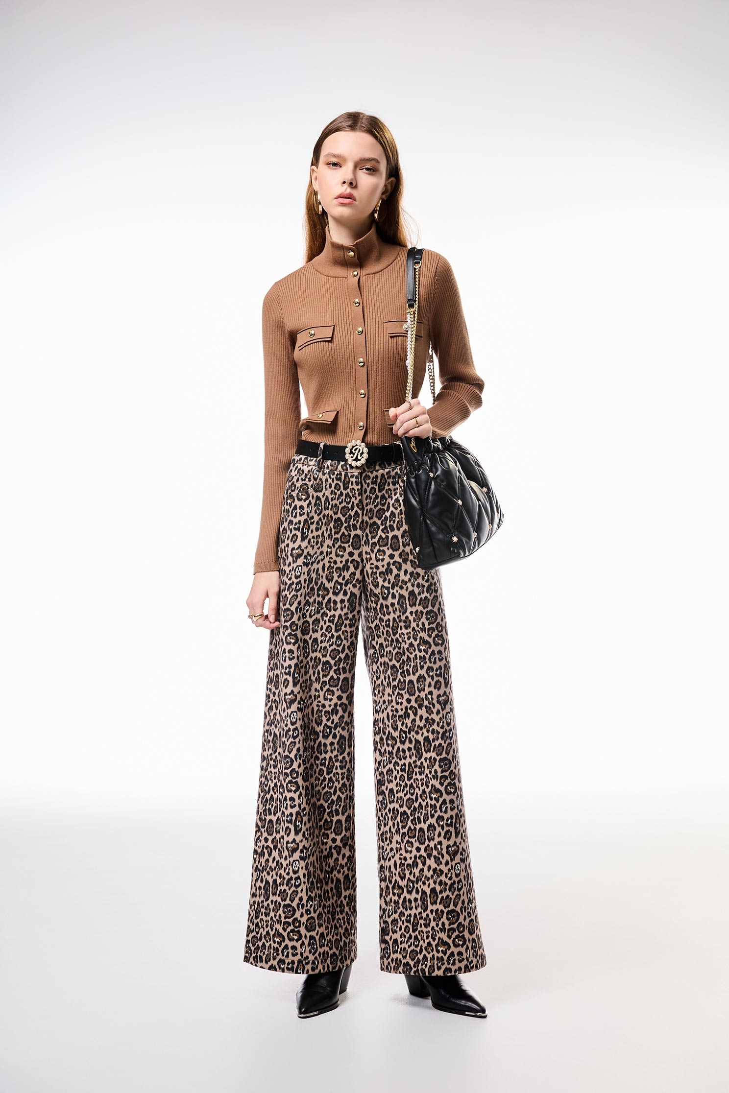Leapard Print Wide Leg JeansLeapard Print Wide Leg Jeans,Culottes,Season (AW) Look,pants