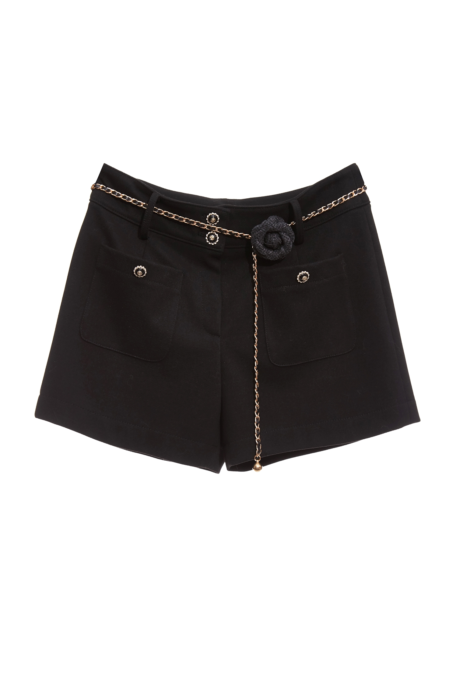 Patch Pockets Black ShortsPatch Pockets Black Shorts,Shorts,Season (AW) Look,pants,Black pants