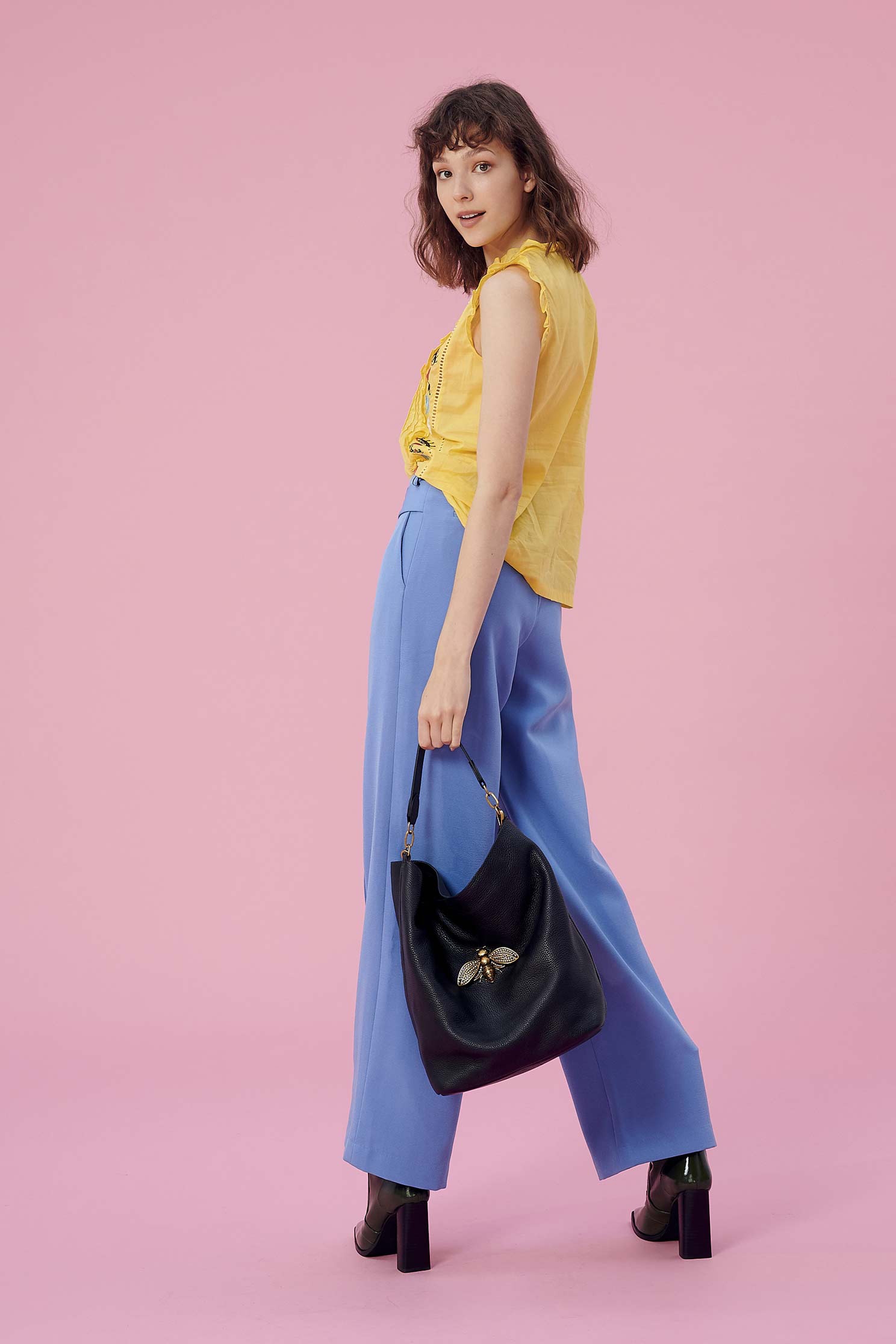 Front Pleat Blue PantsSky blue pleated trousers,Season (SS) Look,Trends,Lucky Color for Fire Signs,Season (AW) Look,Tailored pants,Pants