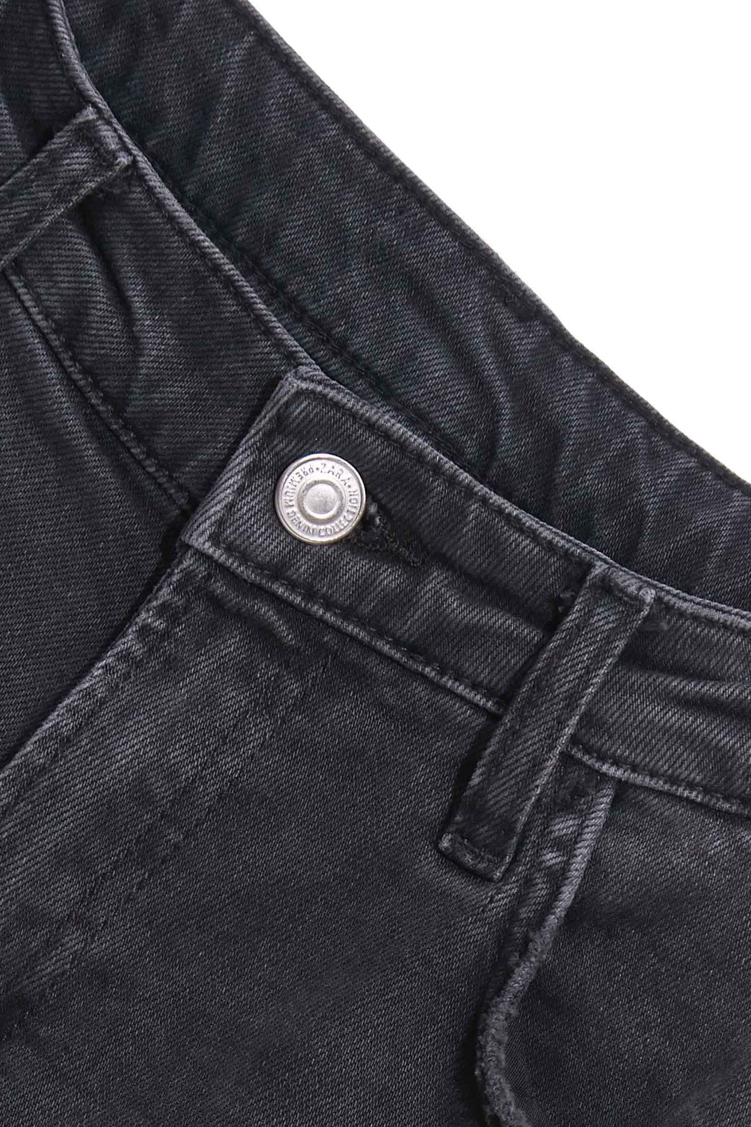 Basic Black Jeans With Side Metal Zip DetailSide slits with zip jeans,Denim,Jeans,Season (AW) Look,Cotton,pants,Black pants