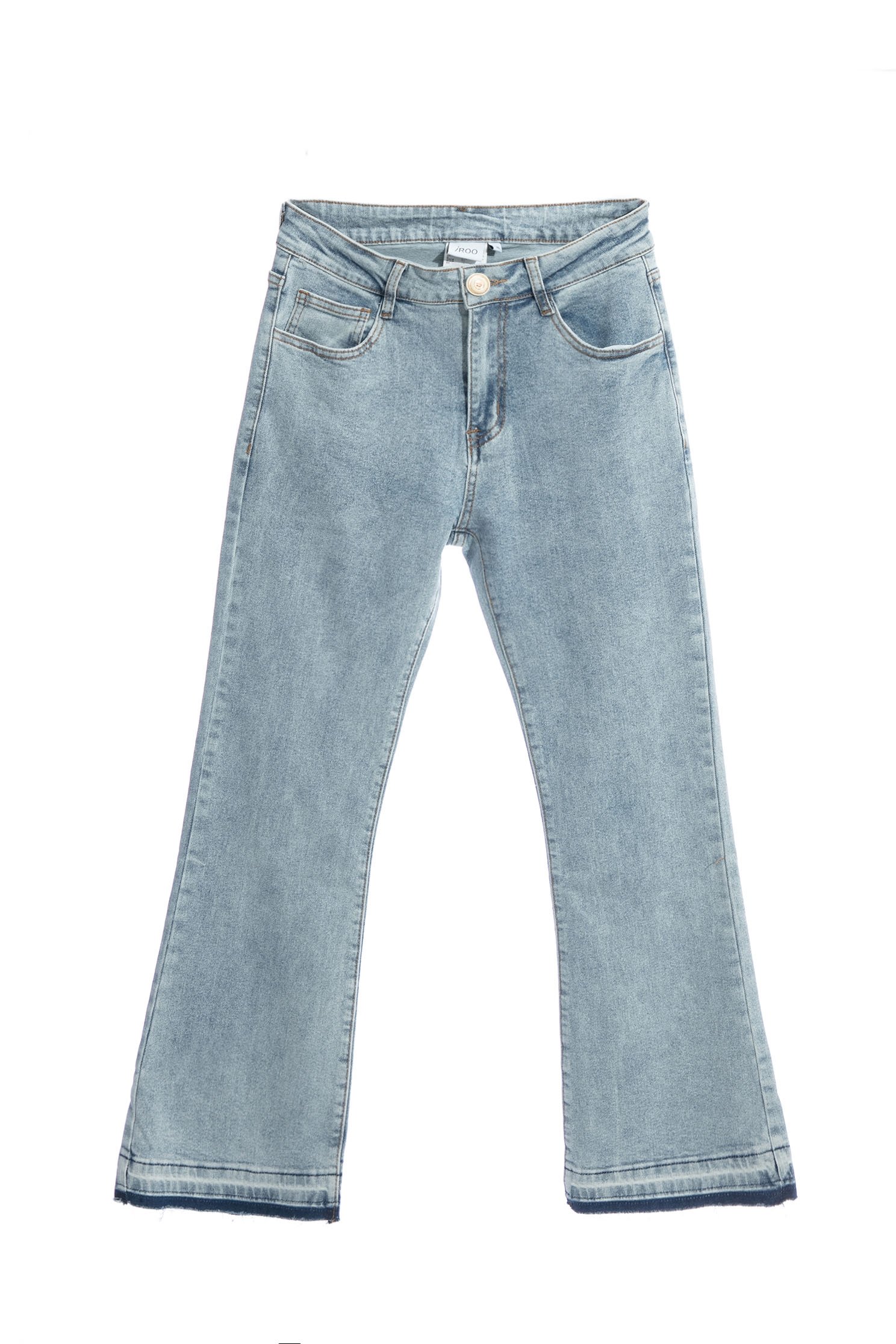 Basic Boot Leg JeansDistressed jeans with colored bottom,Season (SS) Look,Denim,Jeans