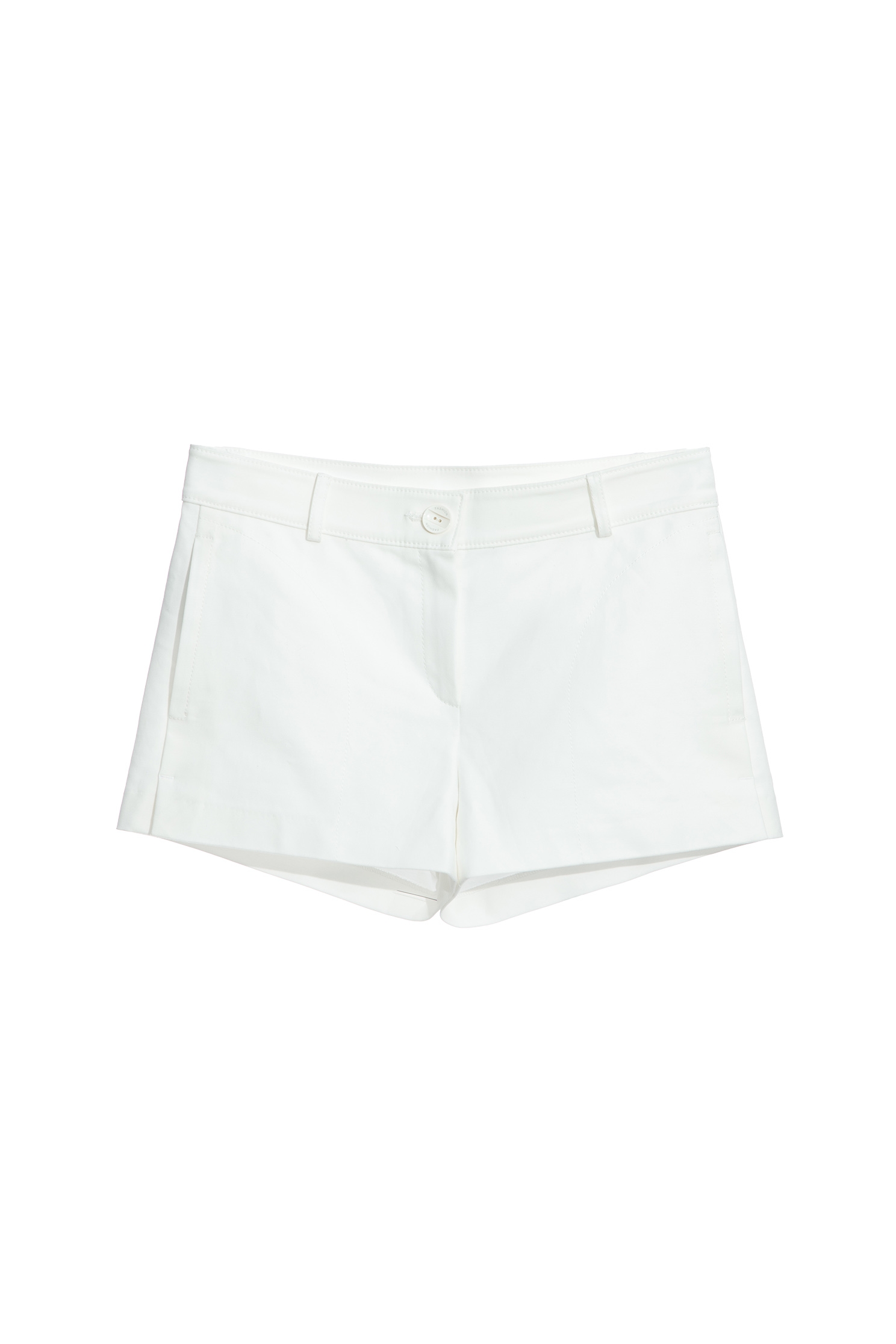 Basic White Shorts With Floral EmbroideryClassic fitted shorts,Embroidered,Season (SS) Look,Shorts