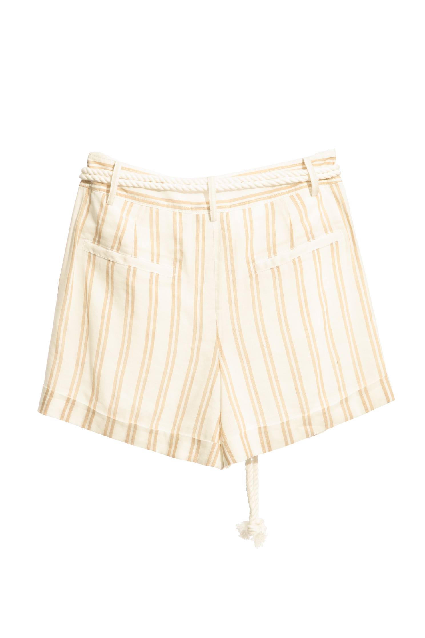 Champagne Stripe Printed Cuff ShortsChampagne striped shorts,Season (SS) Look,Stripe,Shorts,Belts