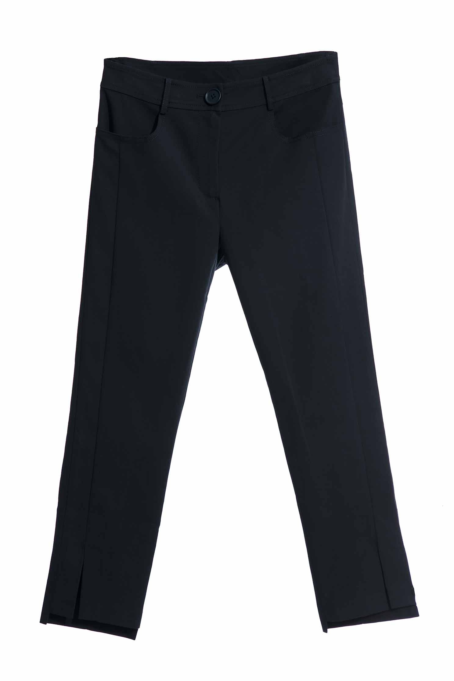 Basic Slim Fit Side Slit PantsCropped pants with slit,Season (SS) Look,Skinny pants,Skinny pants