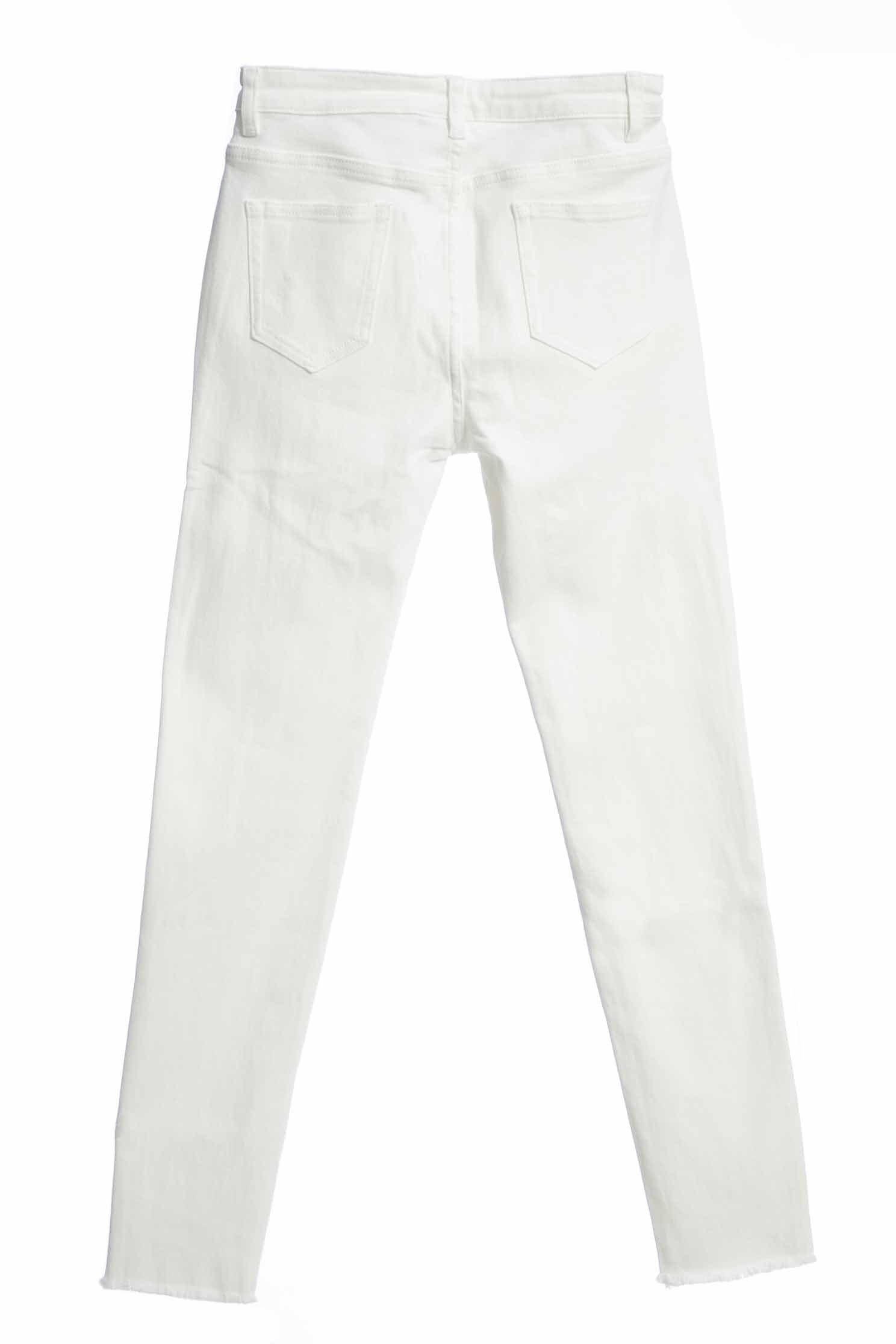 Distress Slim Fit White JeansDistress Slim Fit White Jeans,Season (SS) Look,Denim,Jeans