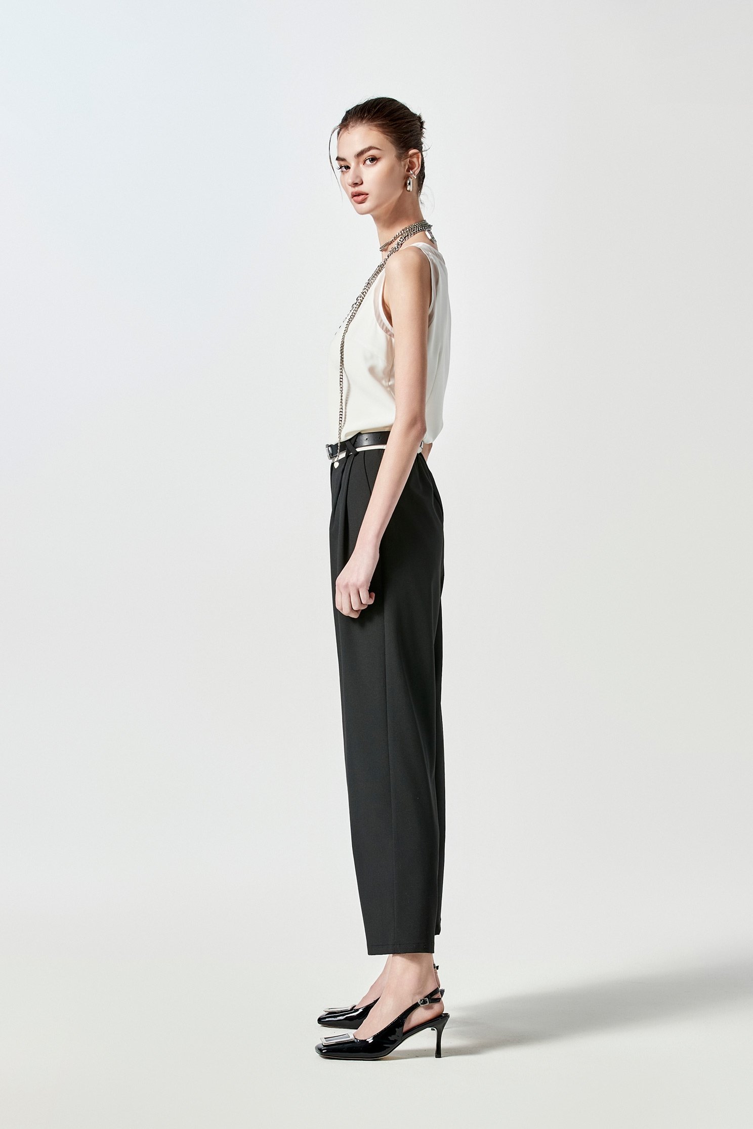 Contrast Waistband Wide Leg PantsContrast Waistband Wide Leg Pants,Culottes,Season (SS) Look,Culottes