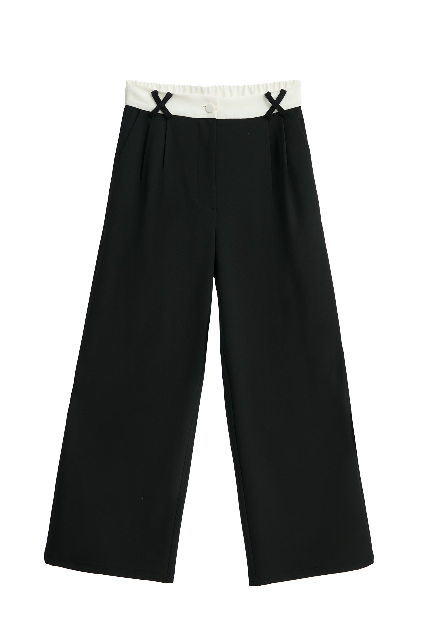 Contrast Waistband Wide Leg PantsContrast Waistband Wide Leg Pants,Culottes,Season (SS) Look,Culottes