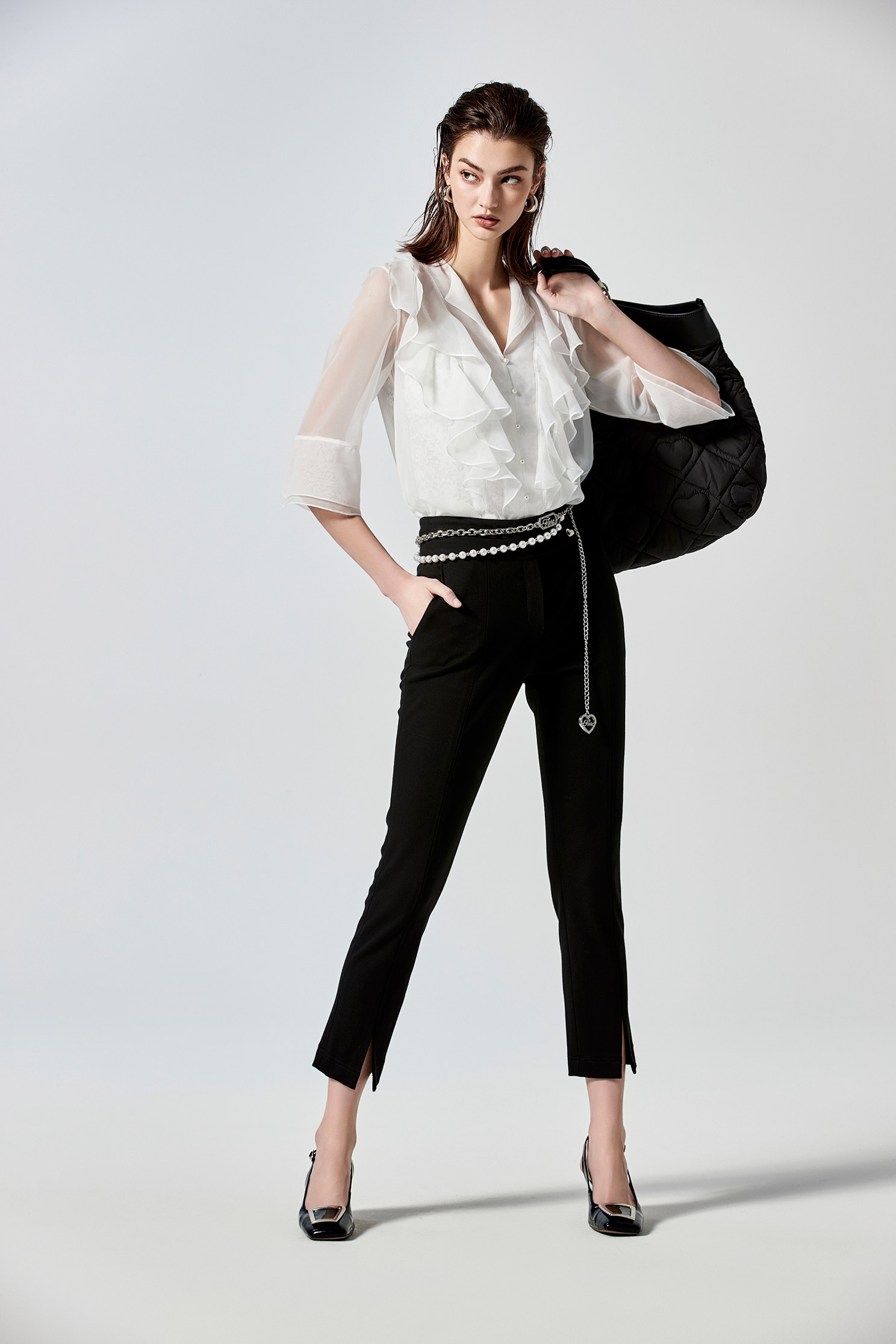 Front Slit Basic Fitted PantsFront Slit Basic Fitted Pants,Season (SS) Look,Skinny pants,Skinny pants