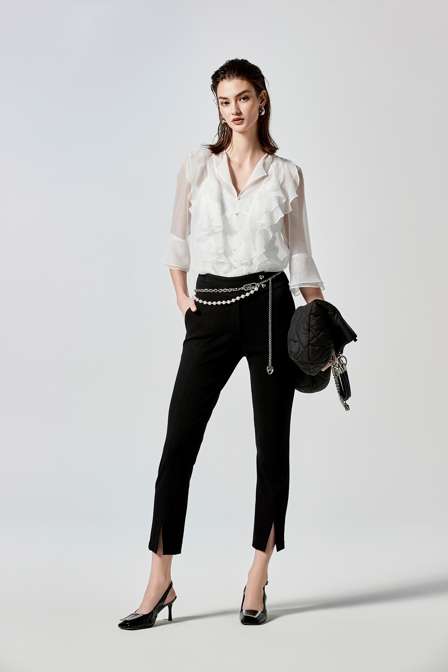 Front Slit Basic Fitted PantsFront Slit Basic Fitted Pants,Season (SS) Look,Skinny pants,Skinny pants