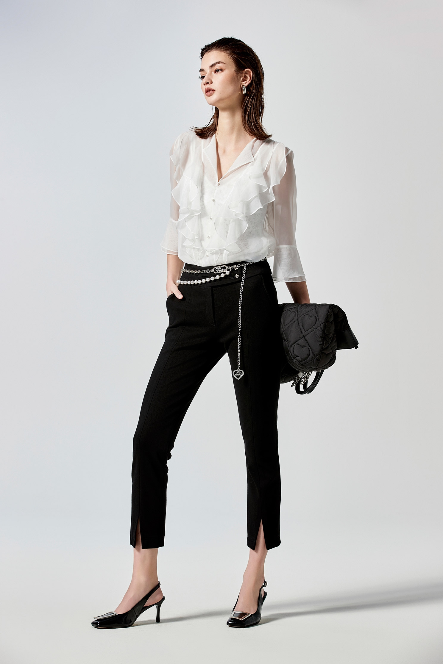 Front Slit Basic Fitted PantsFront Slit Basic Fitted Pants,Season (SS) Look,Skinny pants,Skinny pants