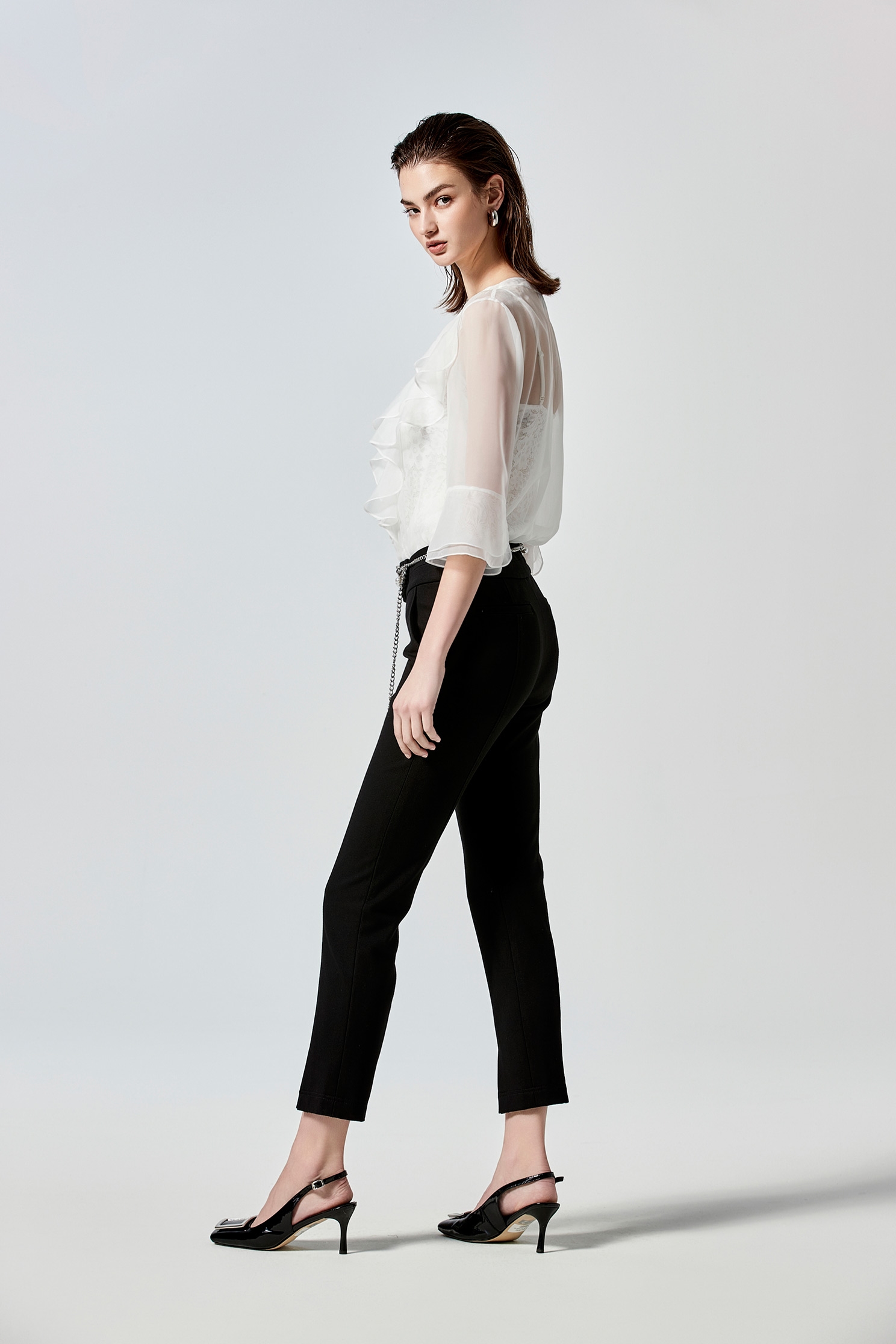 Front Slit Basic Fitted PantsFront Slit Basic Fitted Pants,Season (SS) Look,Skinny pants,Skinny pants