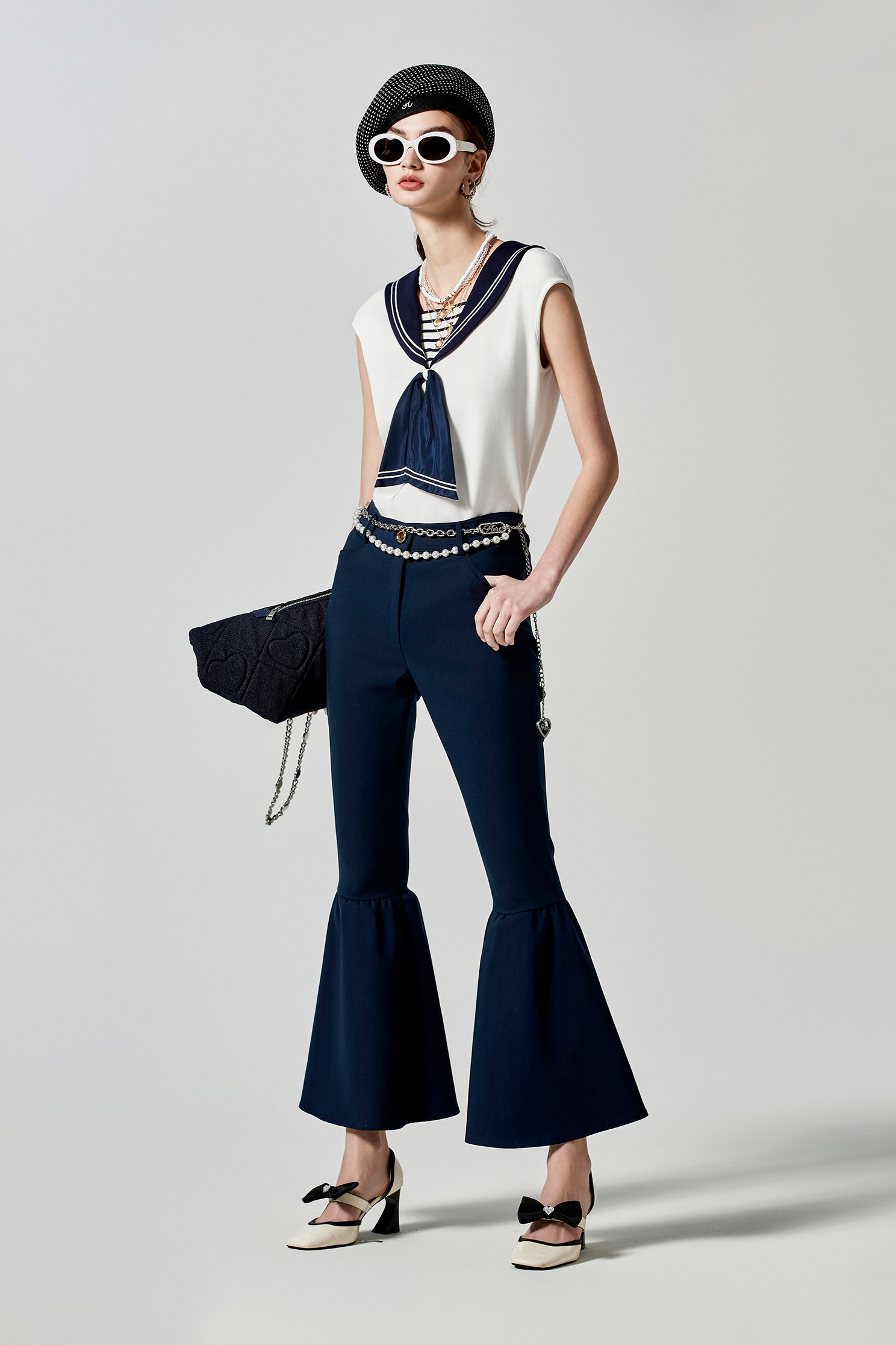 Navy Bell Bottom PantsNavy Bell Bottom Pants,Bell-bottoms,Season (SS) Look,Bell-bottoms,Pants