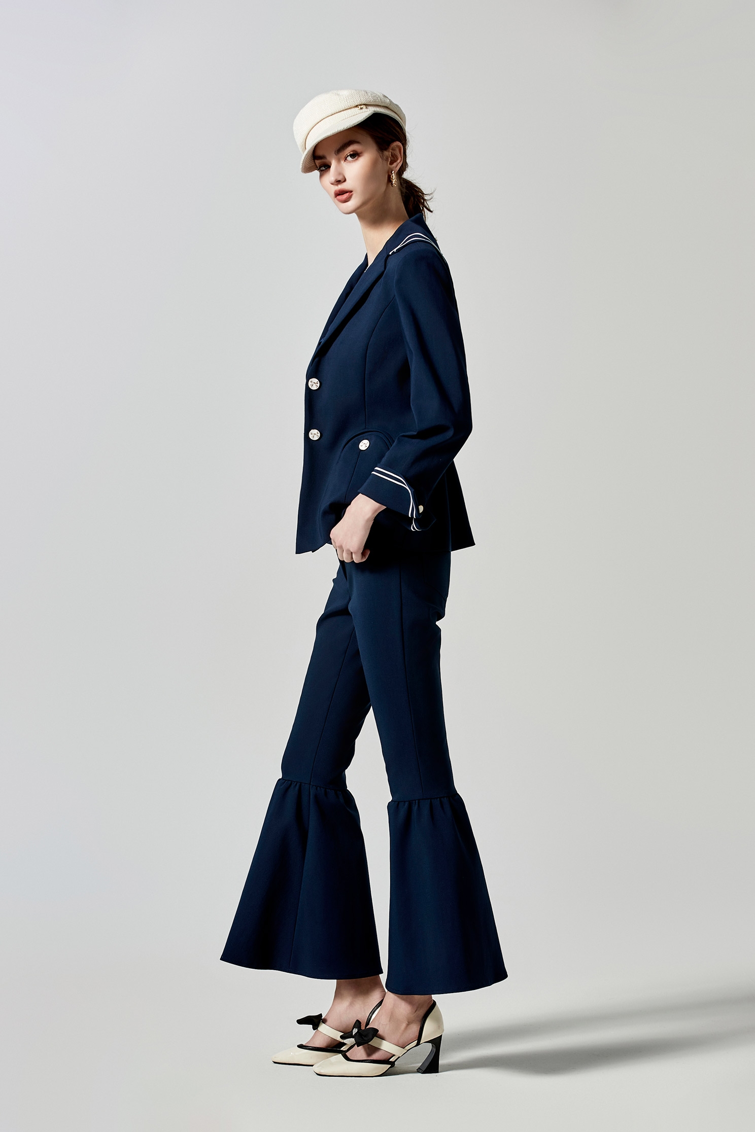 Navy Bell Bottom PantsNavy Bell Bottom Pants,Bell-bottoms,Season (SS) Look,Bell-bottoms,Pants