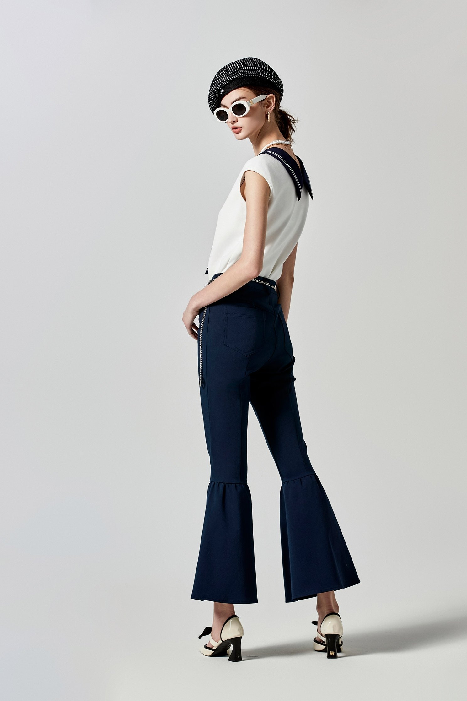 Navy Bell Bottom PantsNavy Bell Bottom Pants,Bell-bottoms,Season (SS) Look,Bell-bottoms,Pants