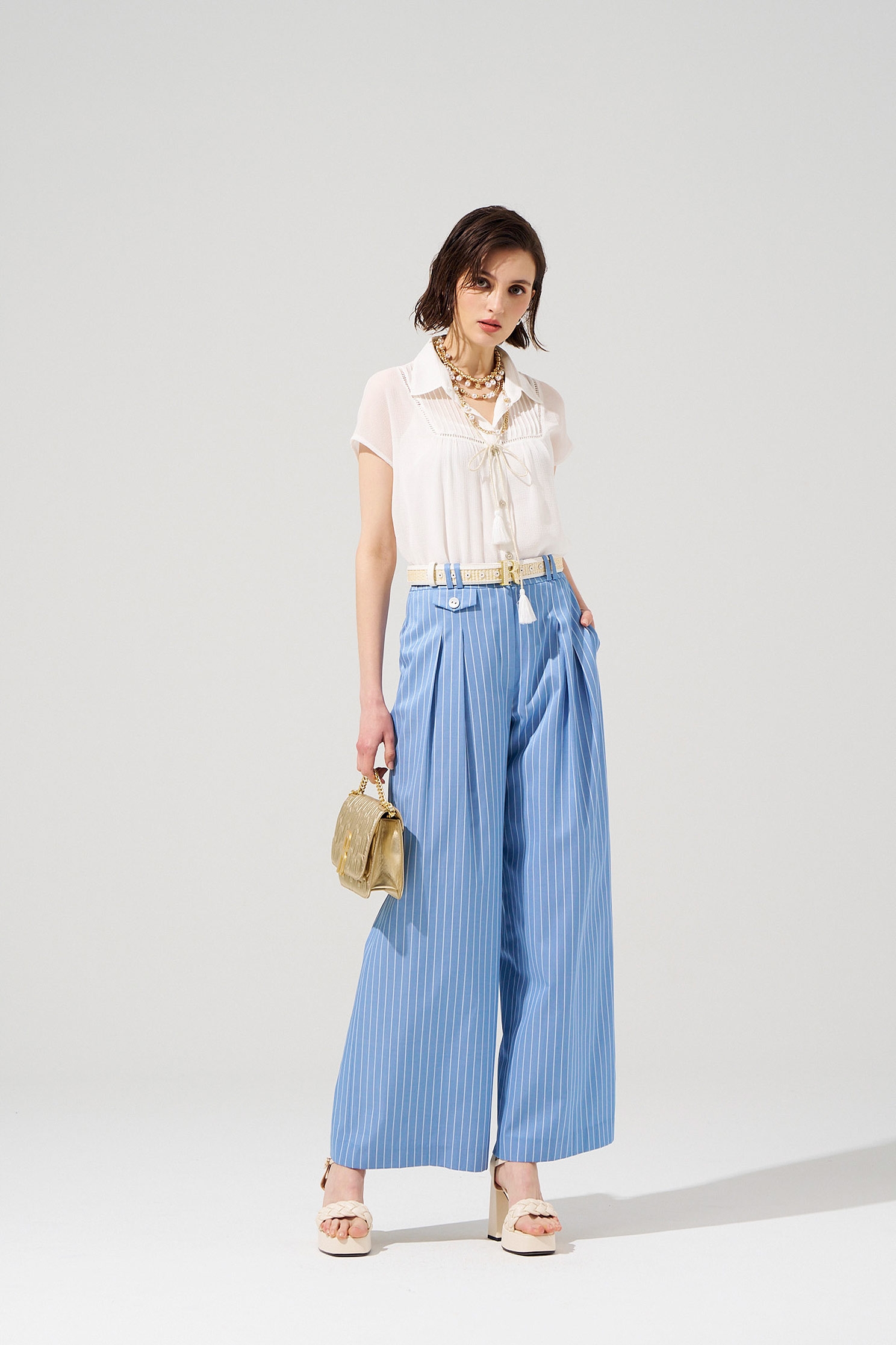 Pinstripe Wide Leg PantsPinstripe Wide Leg Pants,Culottes,Season (SS) Look,Stripe,Culottes