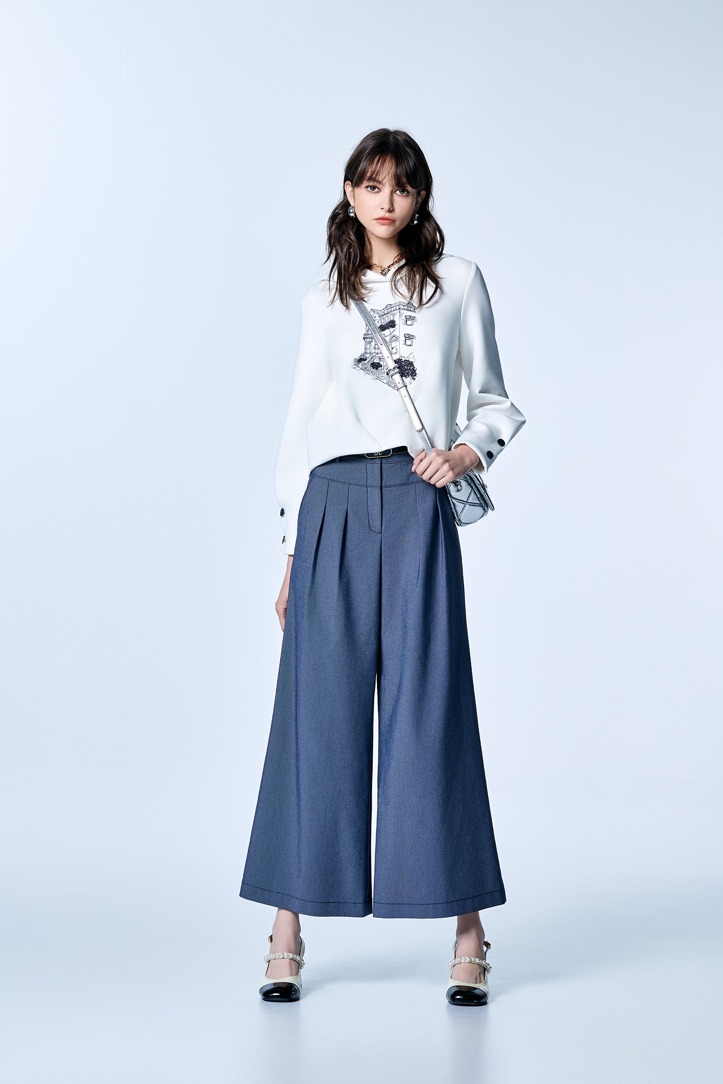 Grey Wide Leg PantsGrey Wide Leg Pants,Culottes,Season (SS) Look,Denim,Wide-leg jeans