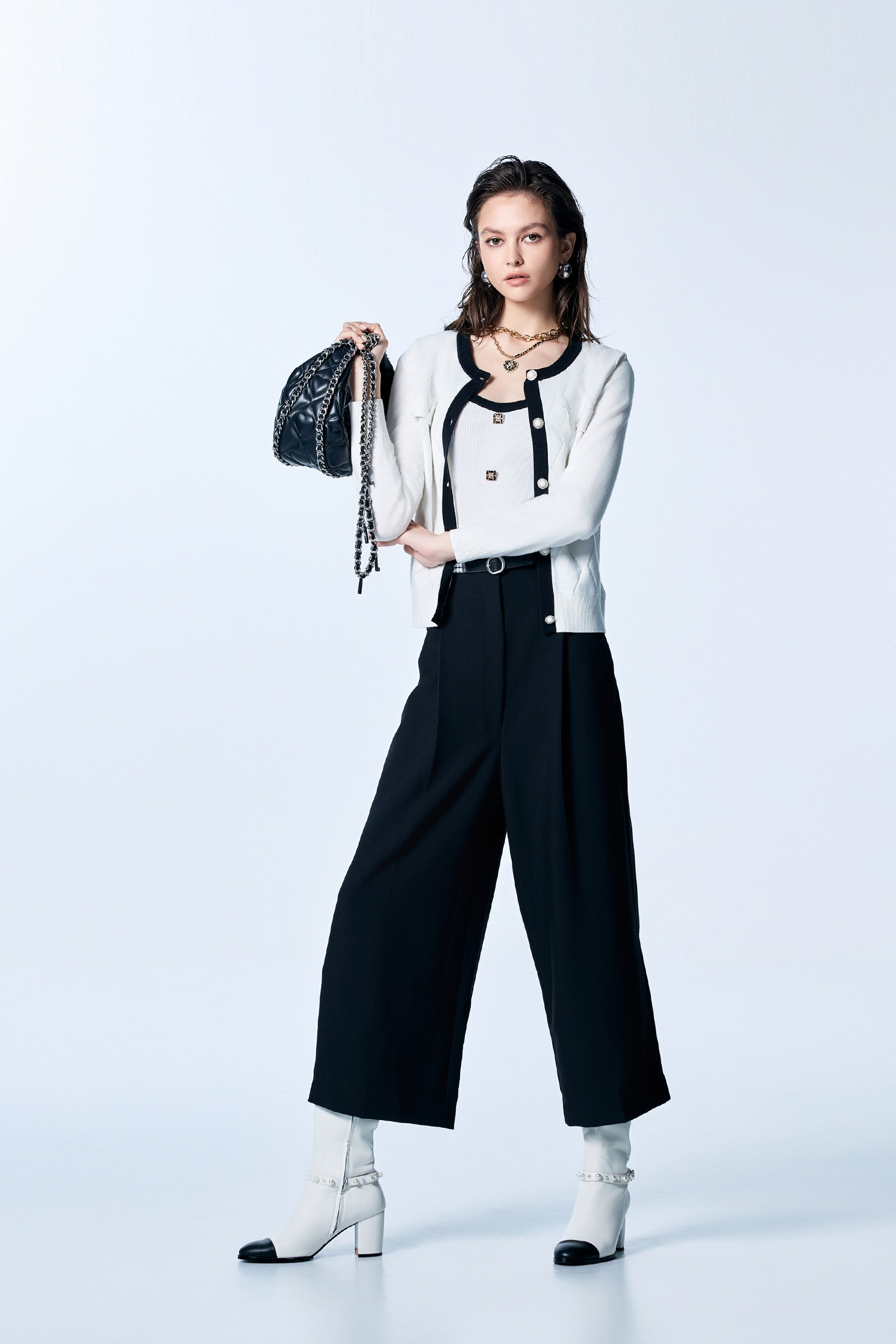 High Waist Jet Black PantsHigh Waist Jet Black Pants,Culottes,Season (SS) Look,Culottes