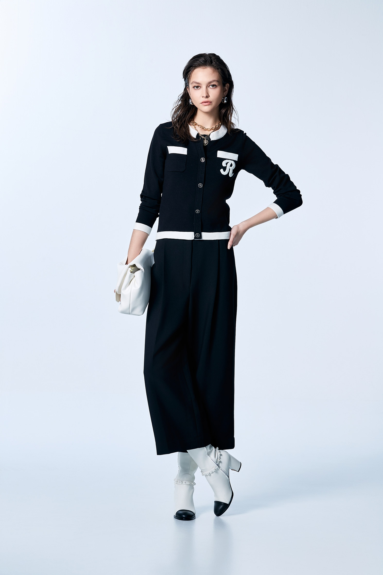 High Waist Jet Black PantsHigh Waist Jet Black Pants,Culottes,Season (SS) Look,Culottes