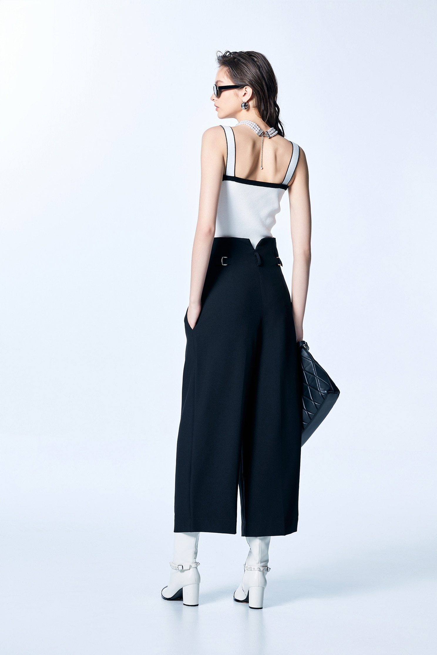 High Waist Jet Black PantsHigh Waist Jet Black Pants,Culottes,Season (SS) Look,Culottes