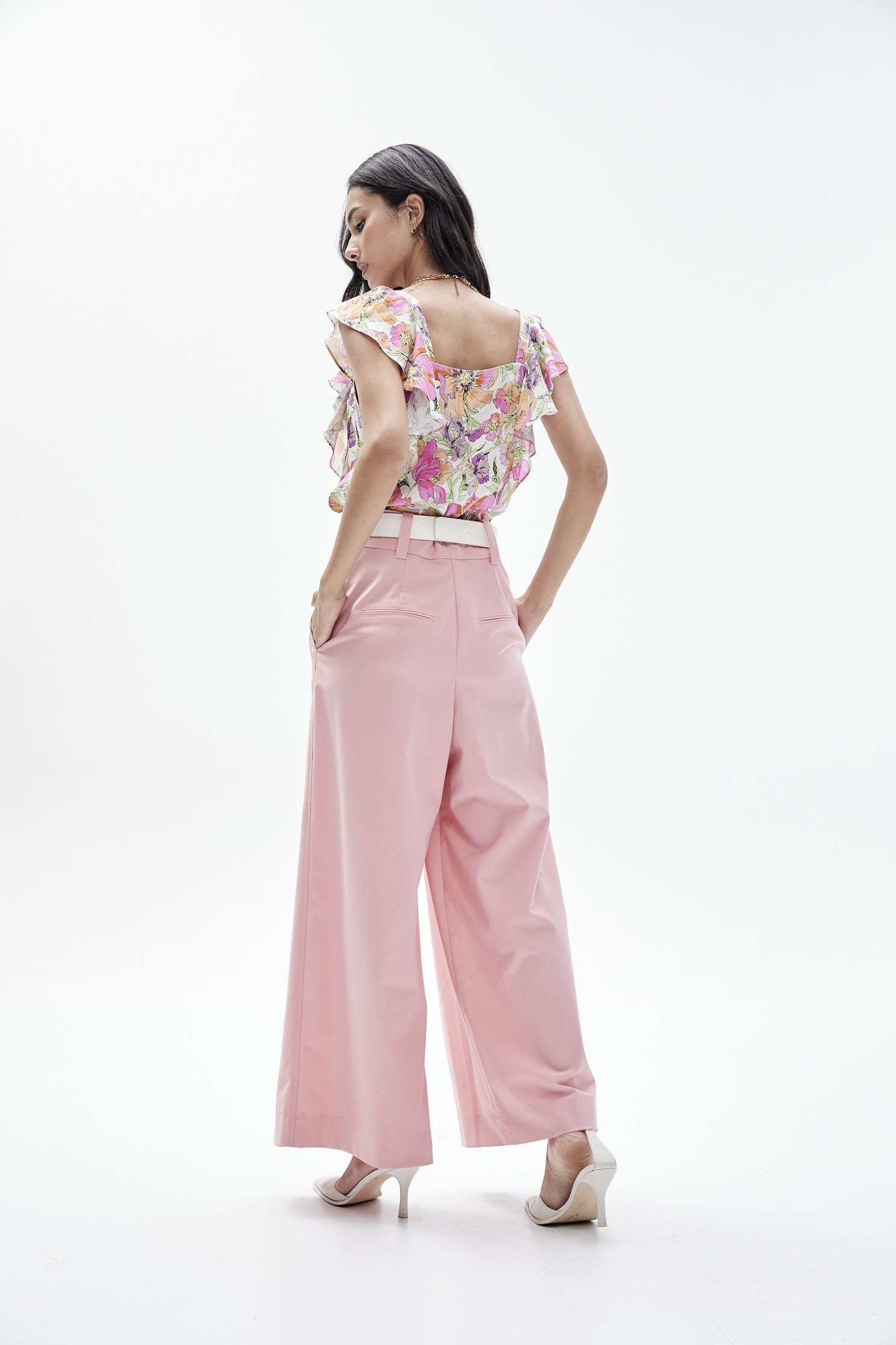 Pink Wide Leg PantsPink high-waisted wide pants,Rayon,Culottes,Season (SS) Look,Trends,iROO LIVE,Season (AW) Look,Pink,i Select,Culottes,Pants