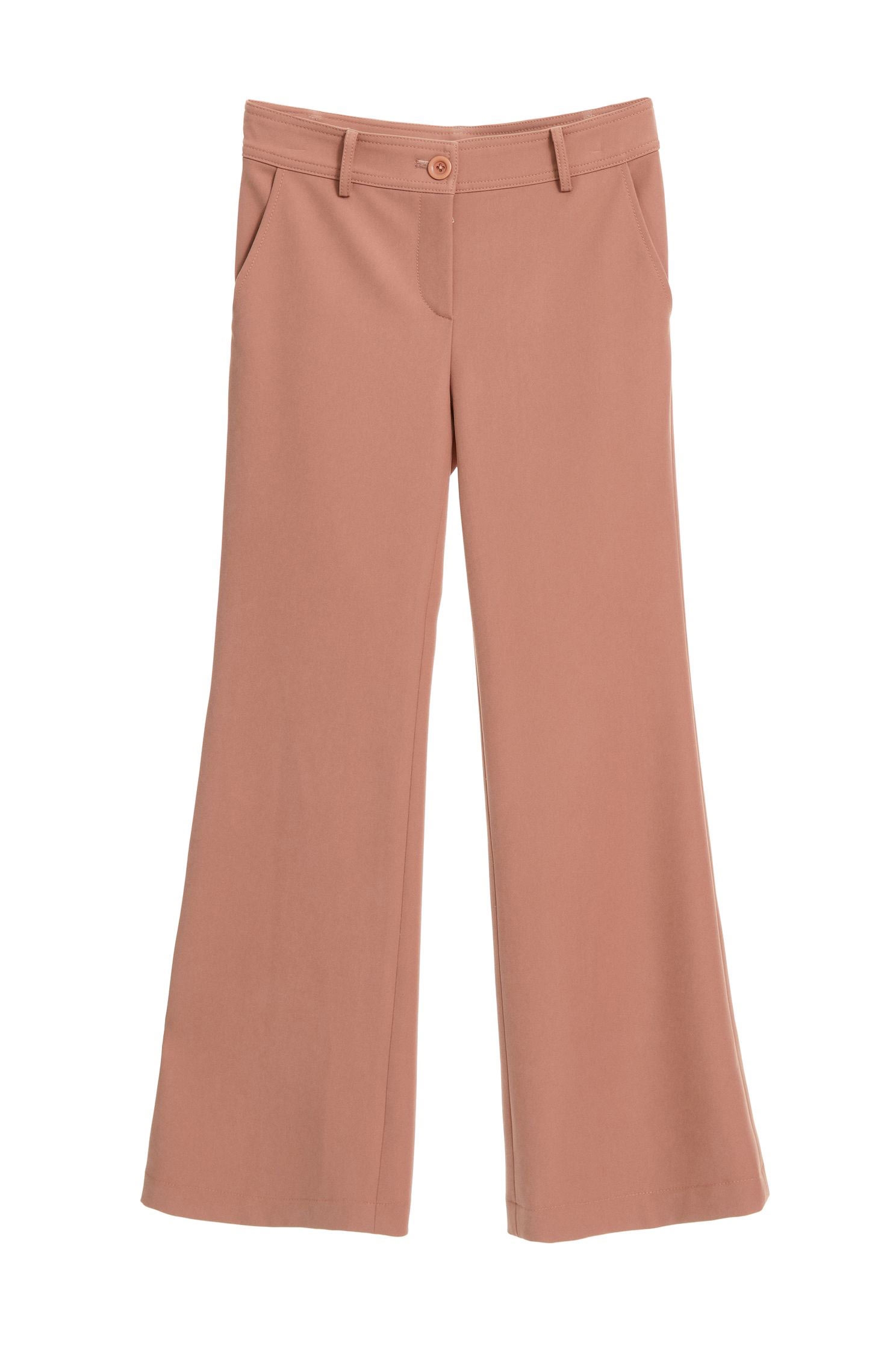 Khaki Boot Leg PantsMicro-horn plain trousers,Bell-bottoms,Season (SS) Look,Season (AW) Look,Bell-bottoms,Tailored pants,Pants,Lucky Color for Air Signs