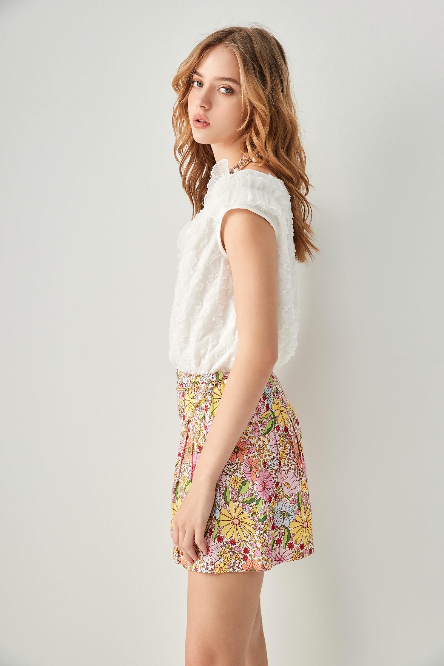 Bold Floral Print SkortsBold Floral Print Skorts,Season (SS) Look,Shorts