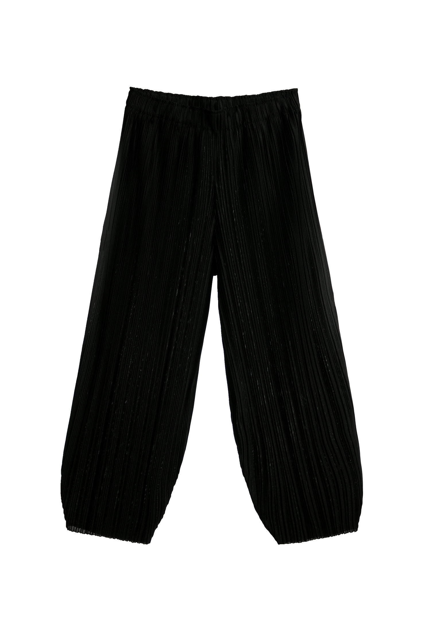 Full Pleated Elastic Waist Capri PantsFull Pleated Elastic Waist Capri Pants,Season (SS) Look