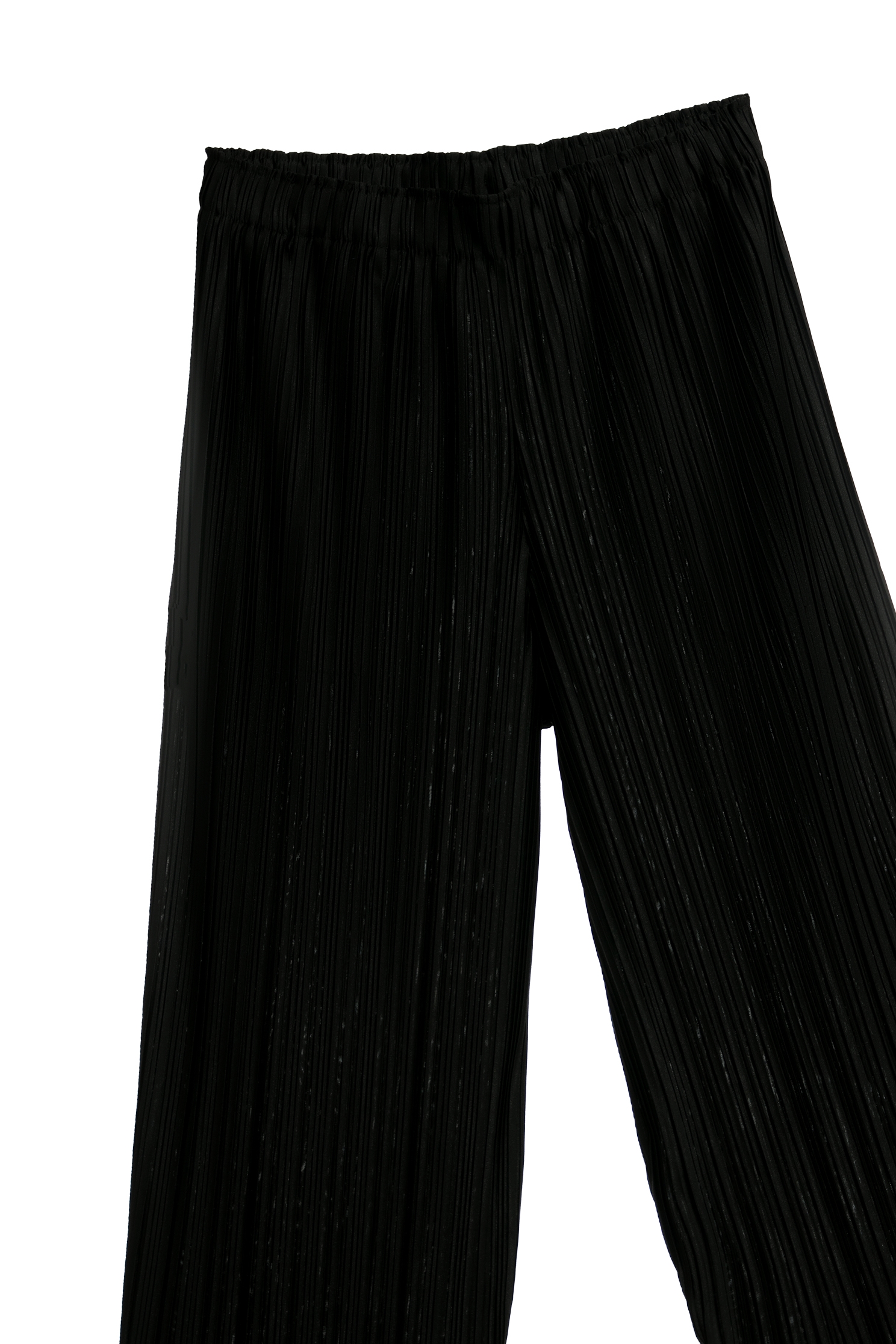 Full Pleated Elastic Waist Capri PantsFull Pleated Elastic Waist Capri Pants,Season (SS) Look