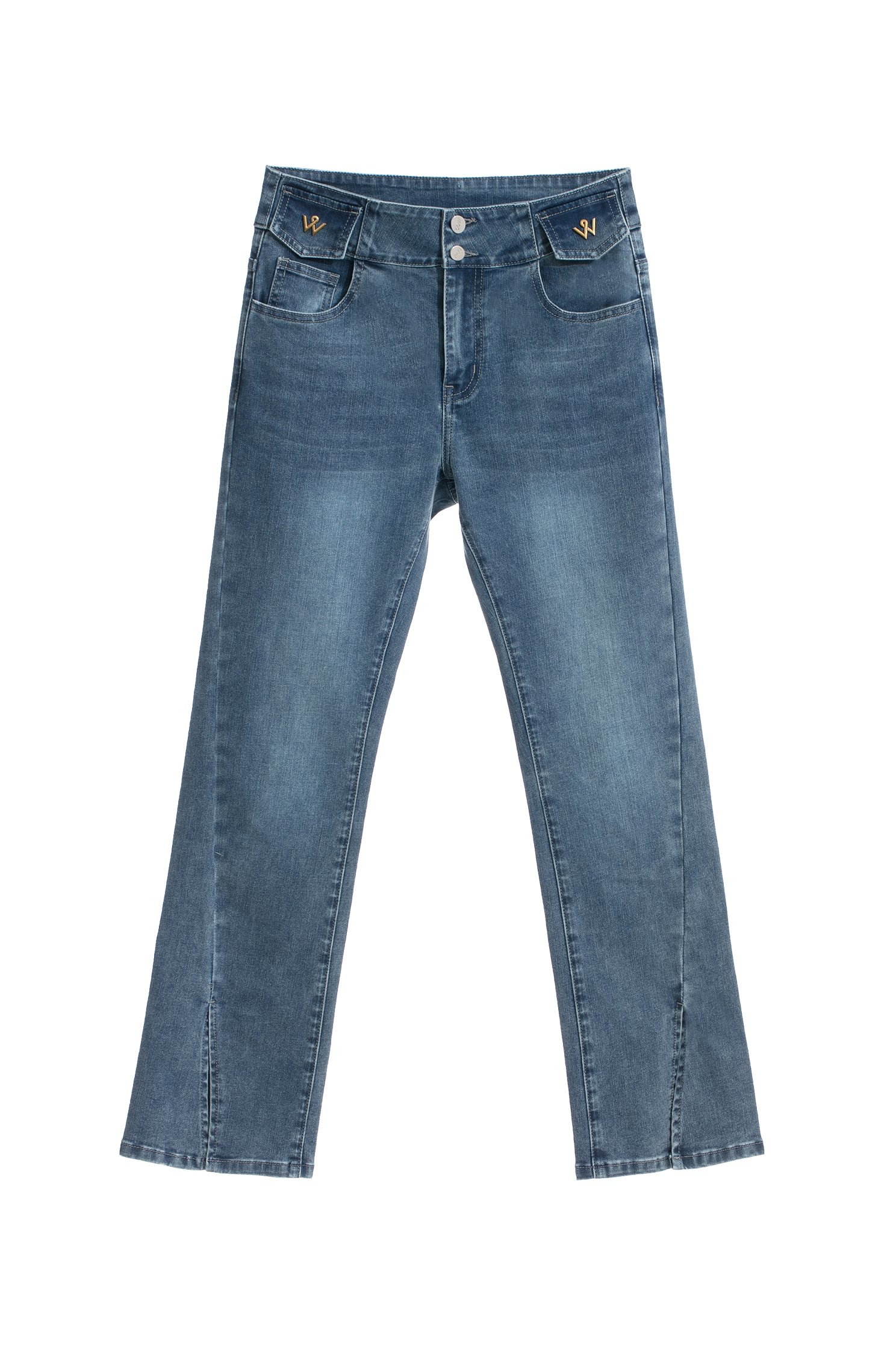 Front Slit Basic JeansFront Slit Basic Jeans,Season (SS) Look,Denim,Jeans,Wide-leg jeans,Accessories