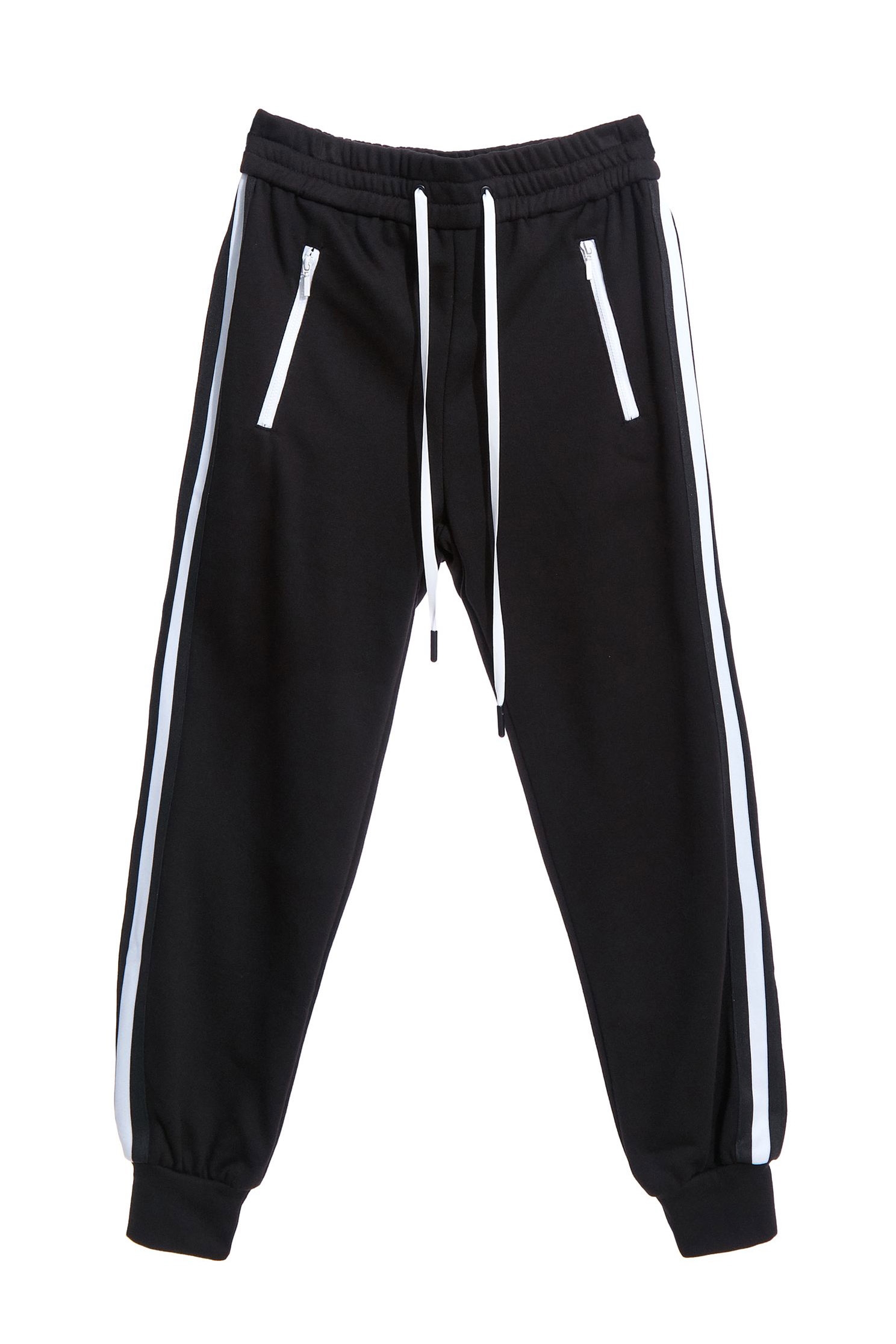 Jogger Pants With Contrast Trim DetailSporty style pants,Season (SS) Look,pants,Athleisure,Pants,Black pants,Black trousers