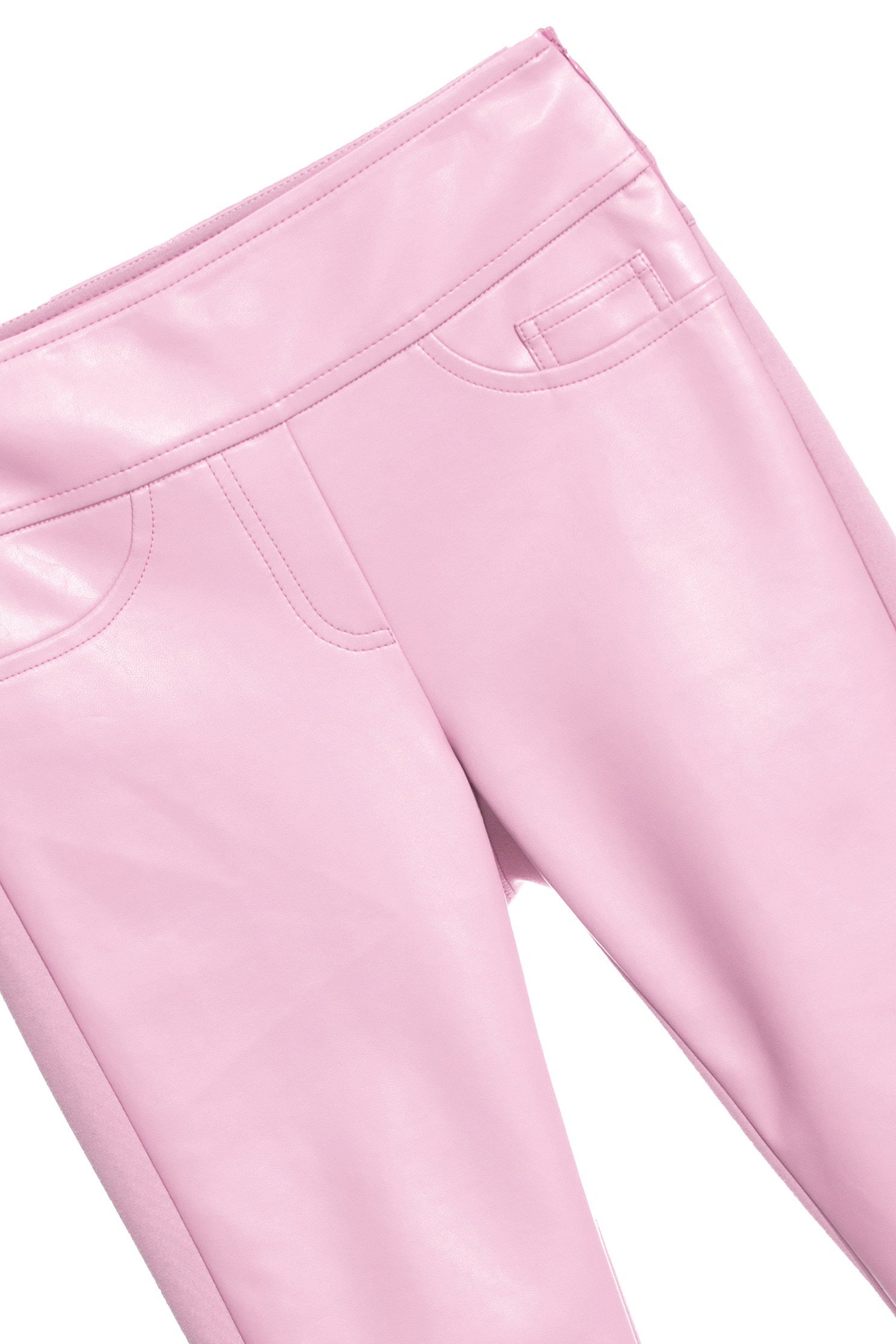 Pink Splicing Skinny PantsContrast pink pants,Season (AW) Look,Skinny pants,Valentine,Skinny pants