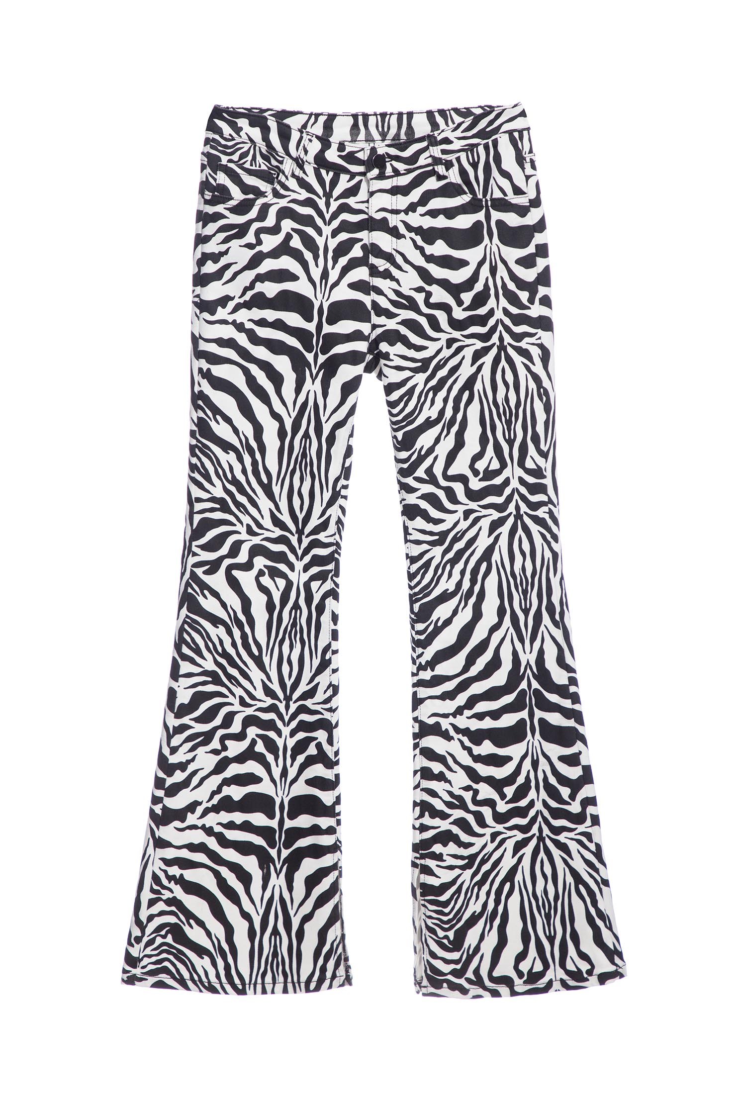 Zebra Print Boot Leg JeansDenim trousers with zebra print,Bell-bottoms,Denim,Jeans,Denim pants,Season (AW) Look,Cotton,Bell-bottoms,Pants