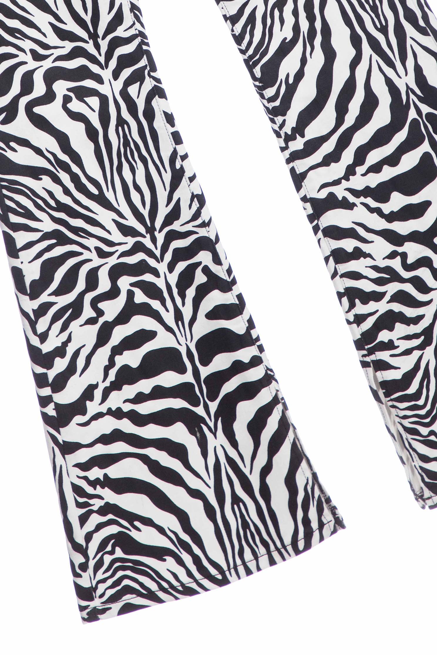 Zebra Print Boot Leg JeansDenim trousers with zebra print,Bell-bottoms,Denim,Jeans,Denim pants,Season (AW) Look,Cotton,Bell-bottoms,Pants