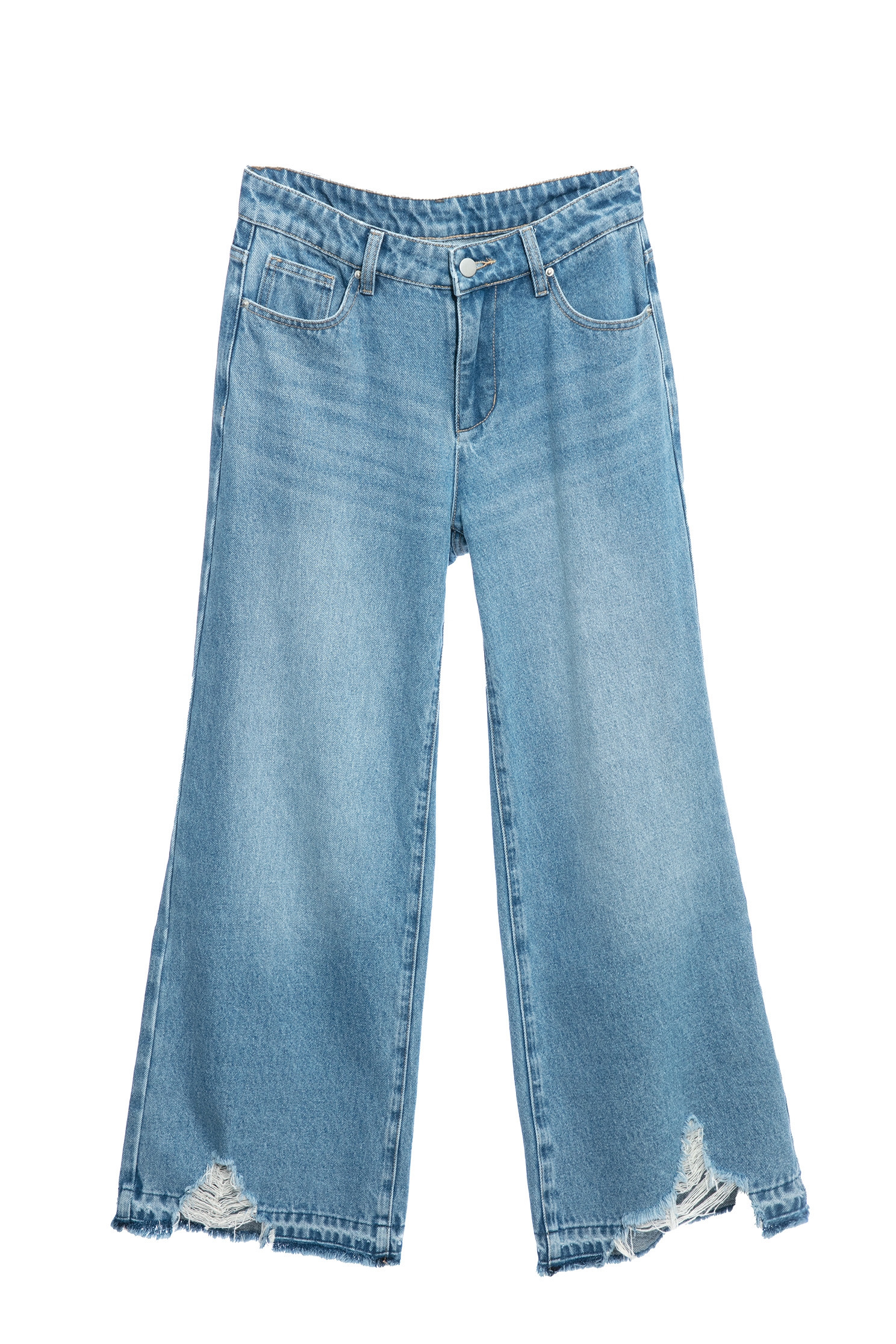 Distress Hem Wide Leg JeansDistress Hem Wide Leg Jeans,Culottes,Denim,Season (AW) Look,Wide-leg jeans,Pants