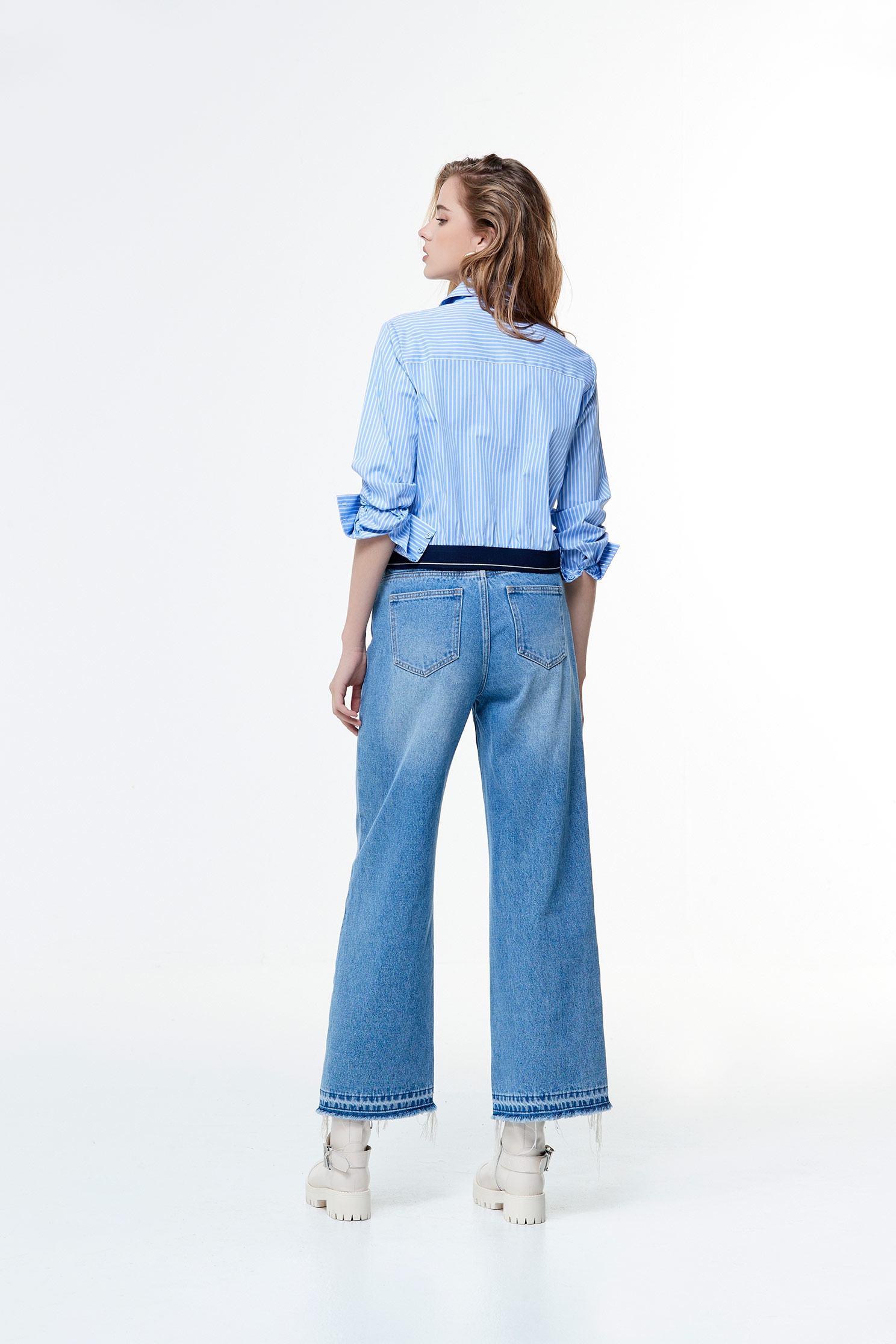 Distress Hem Wide Leg JeansDistress Hem Wide Leg Jeans,Culottes,Denim,Season (AW) Look,Wide-leg jeans,Pants