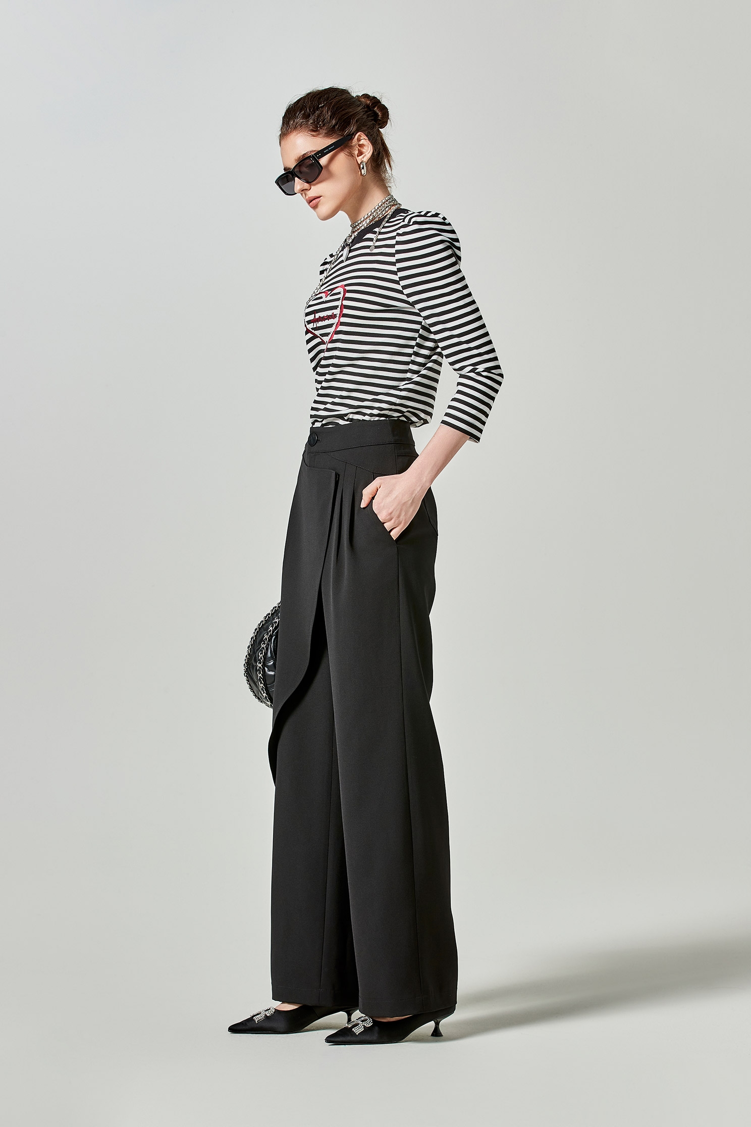 Asymmetric Layer Smart PantsAsymmetric Layer Smart Pants,Culottes,Season (SS) Look,Culottes