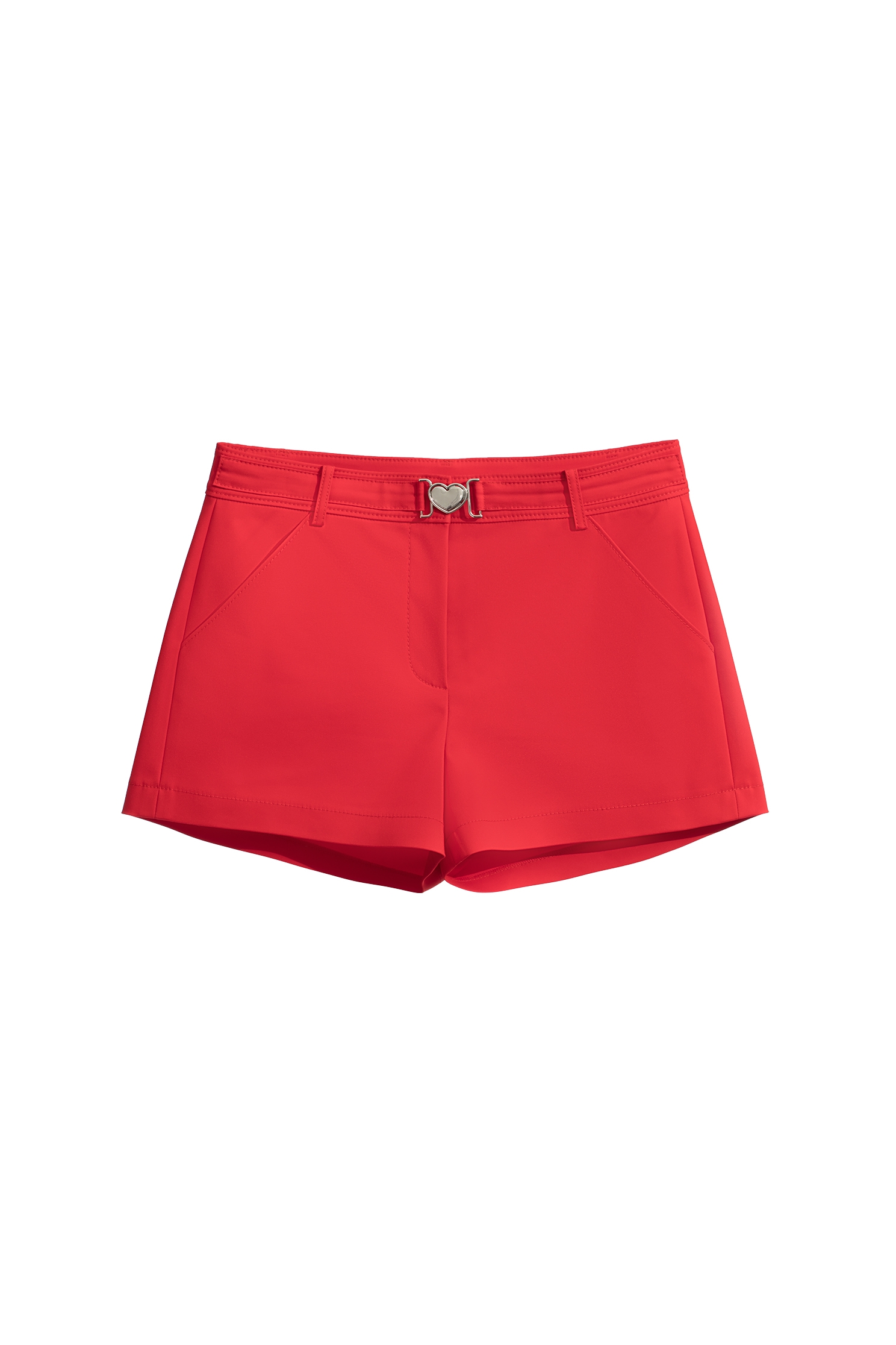 Heart Buckle Red ShortsHeart Buckle Red Shorts,Season (SS) Look,Shorts