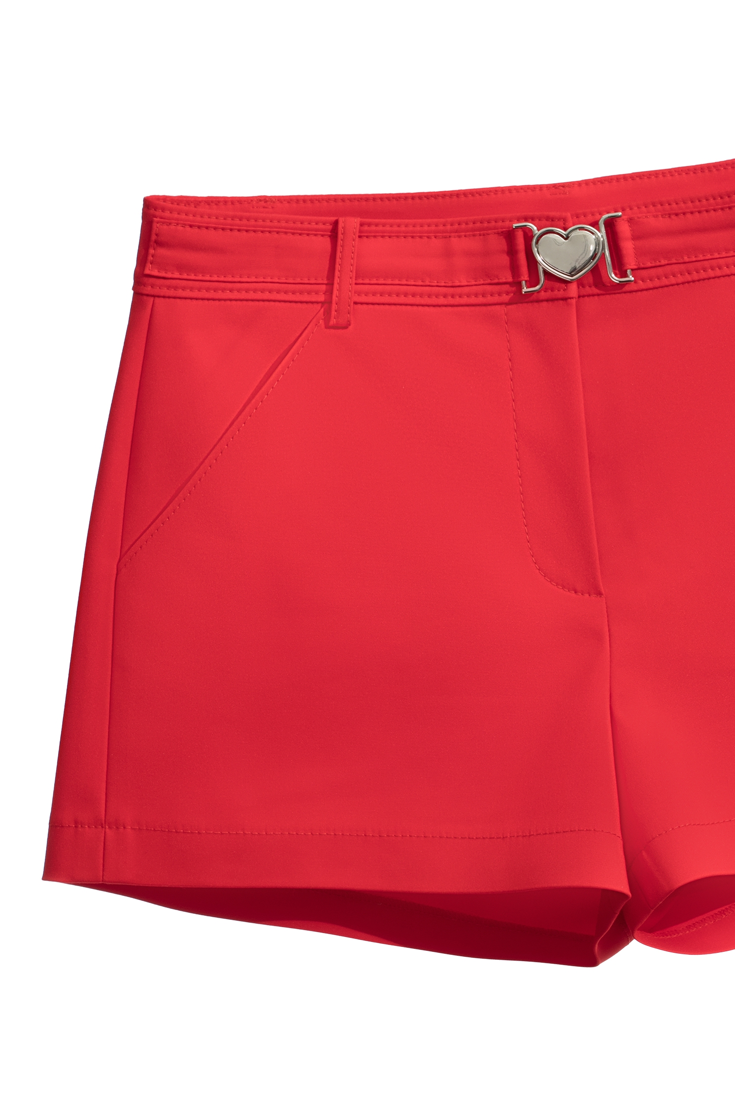 Heart Buckle Red ShortsHeart Buckle Red Shorts,Season (SS) Look,Shorts