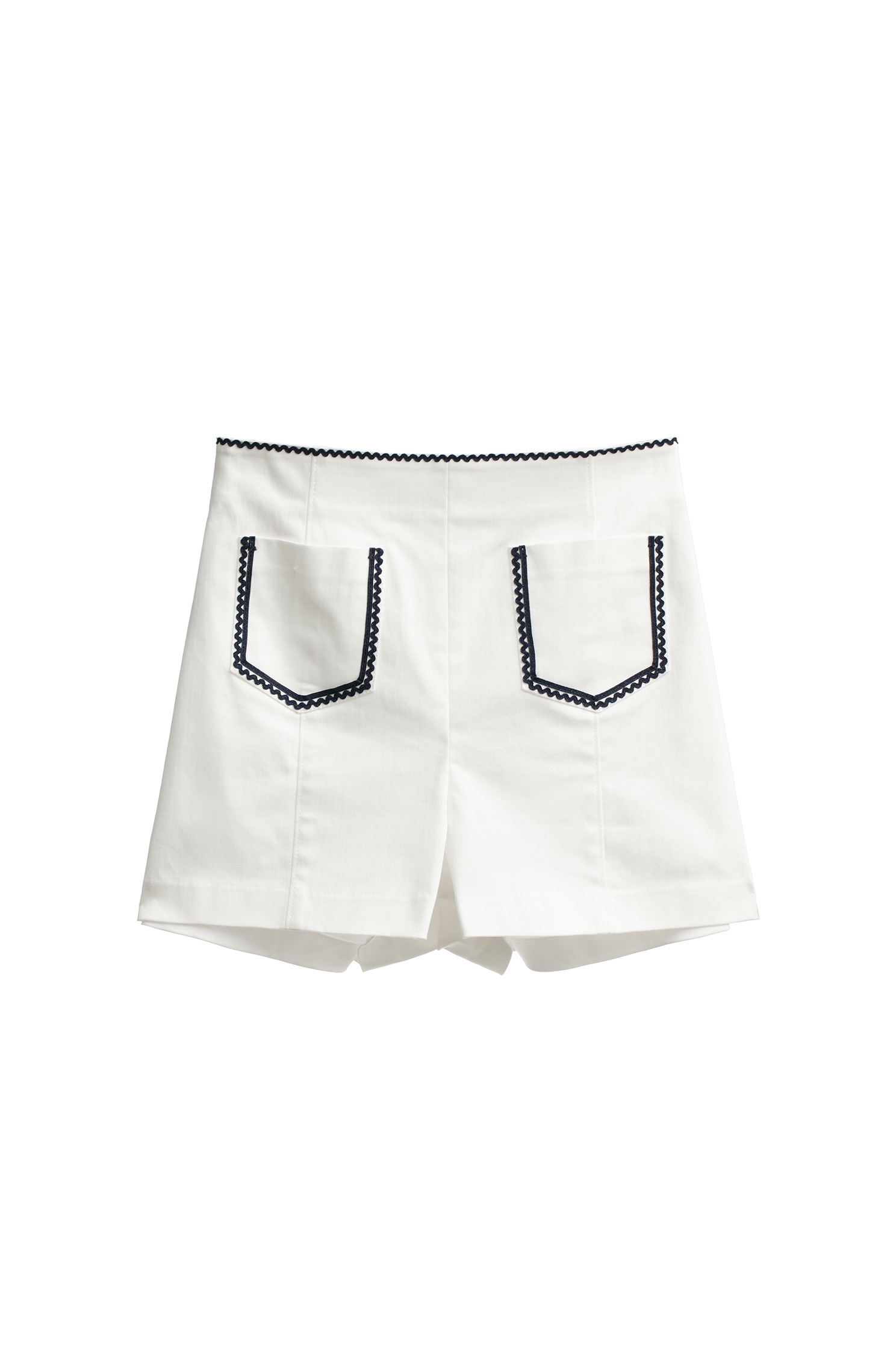 Contrast Trim White ShortsContrast Trim White Shorts,Season (SS) Look,Shorts