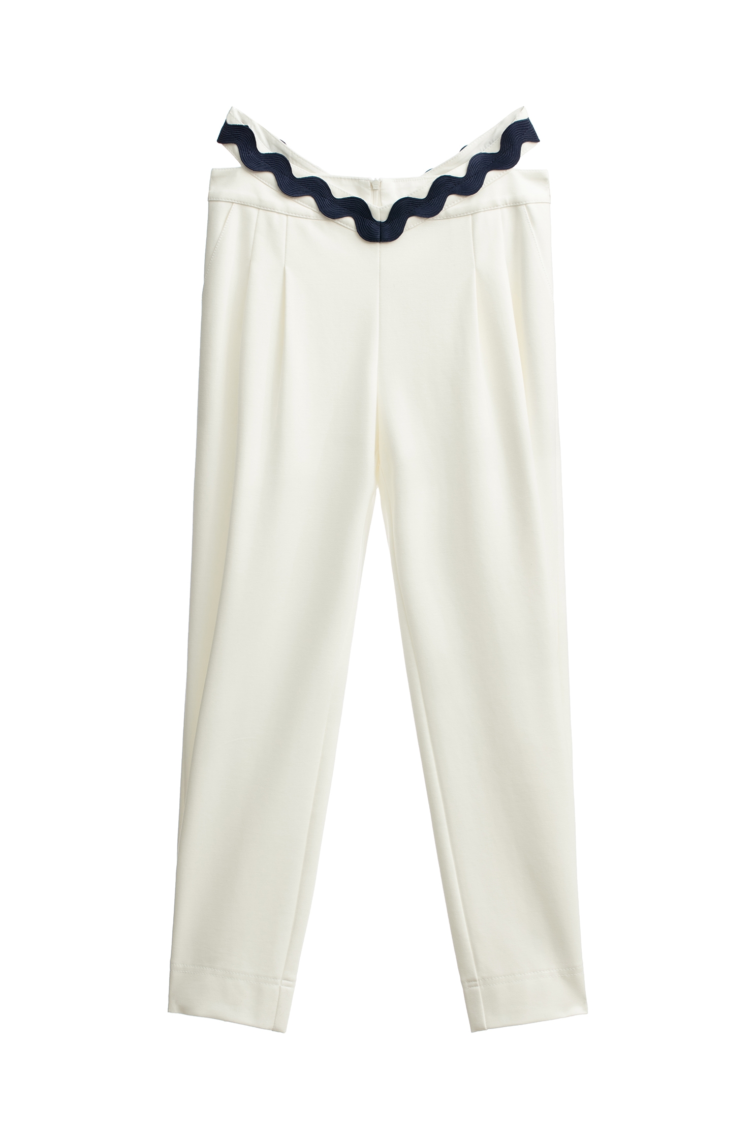 Contrast Trim White PantsContrast Trim White Pants,Bell-bottoms,Season (SS) Look,Bell-bottoms,Pants