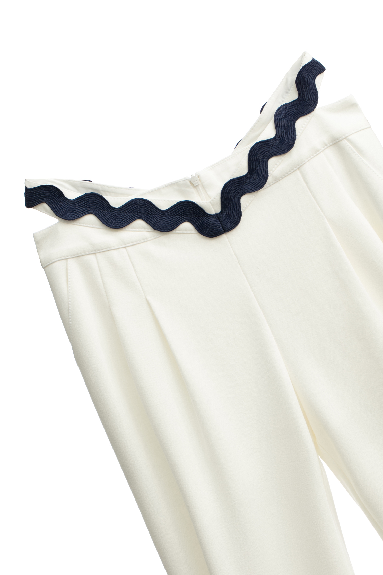 Contrast Trim White PantsContrast Trim White Pants,Bell-bottoms,Season (SS) Look,Bell-bottoms,Pants