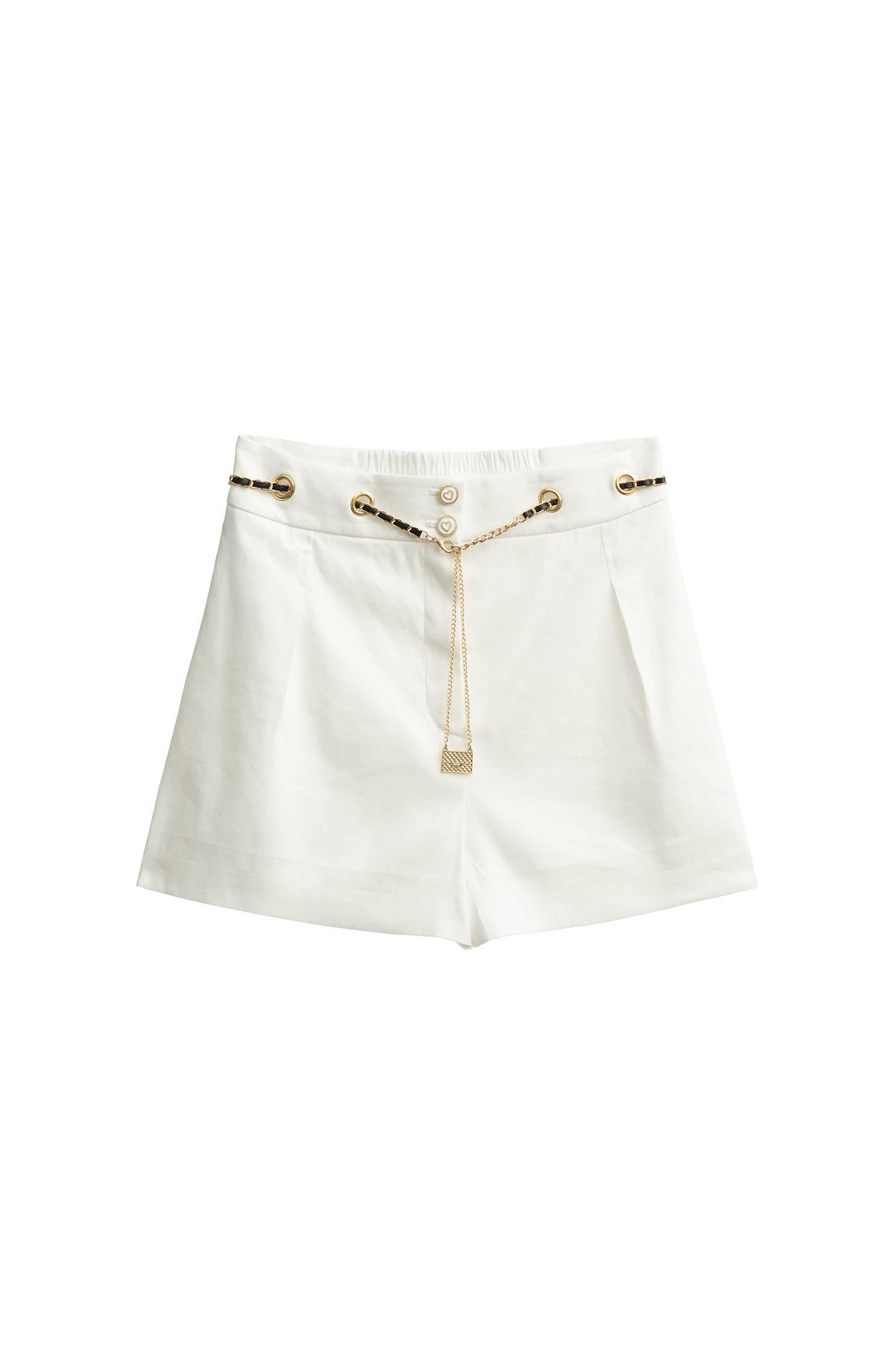 White Front Dart Detail ShortsWhite Front Dart Detail Shorts,Season (SS) Look,Shorts