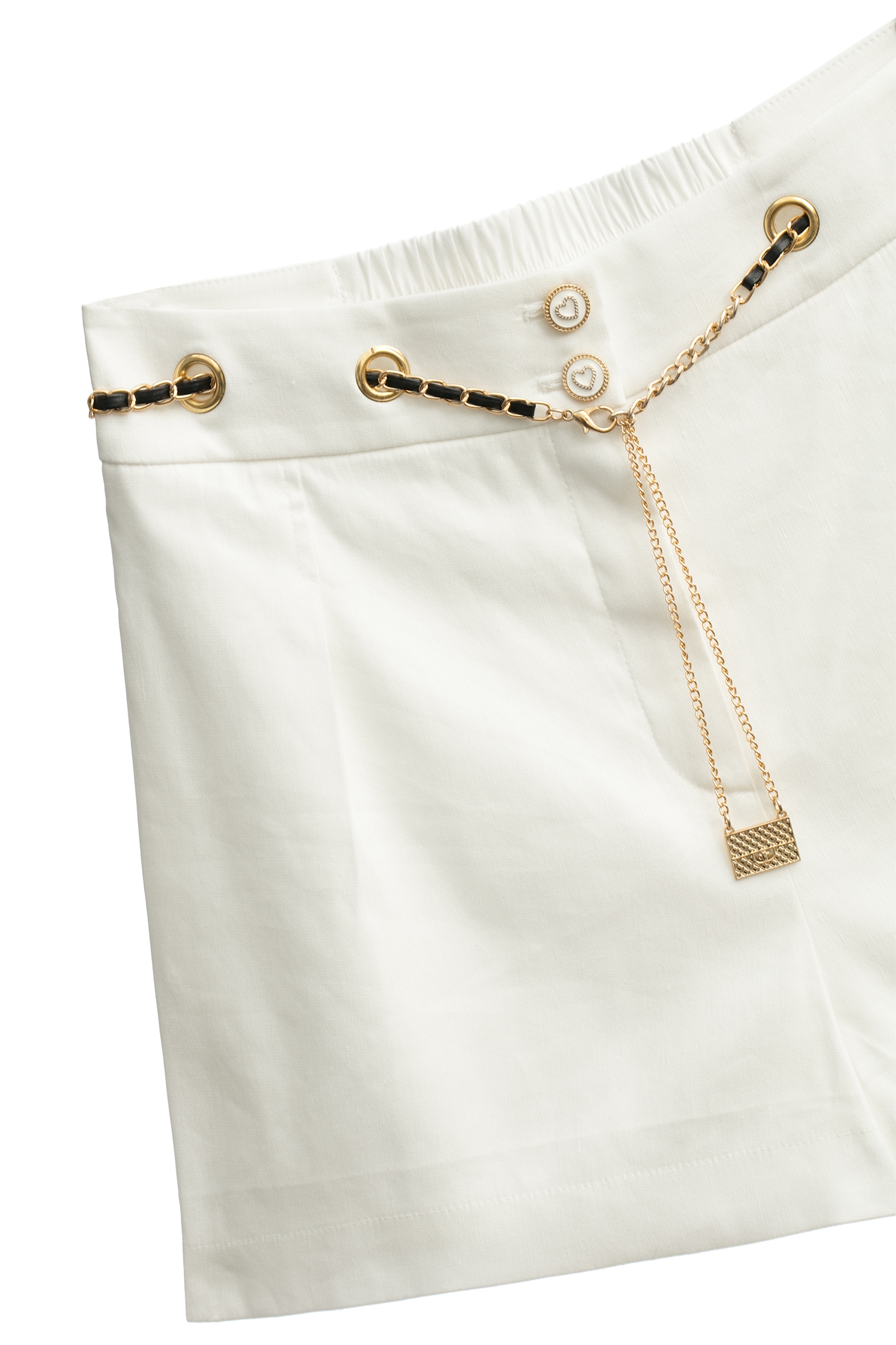 White Front Dart Detail ShortsWhite Front Dart Detail Shorts,Season (SS) Look,Shorts