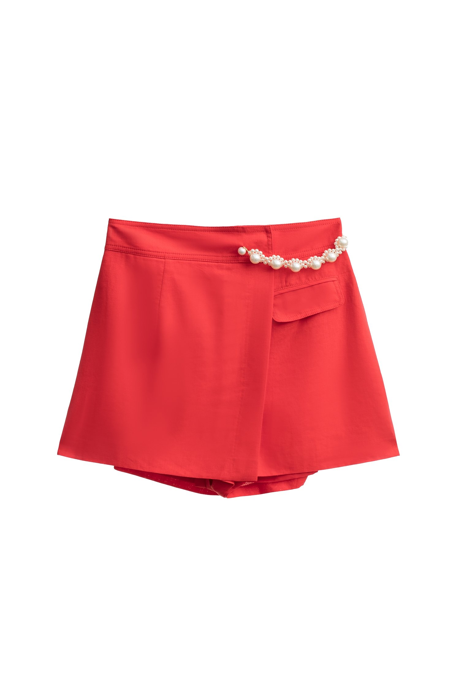 Front Panel Red SkortsFront Panel Red Skorts,Season (SS) Look,pearl,Shorts,Skorts